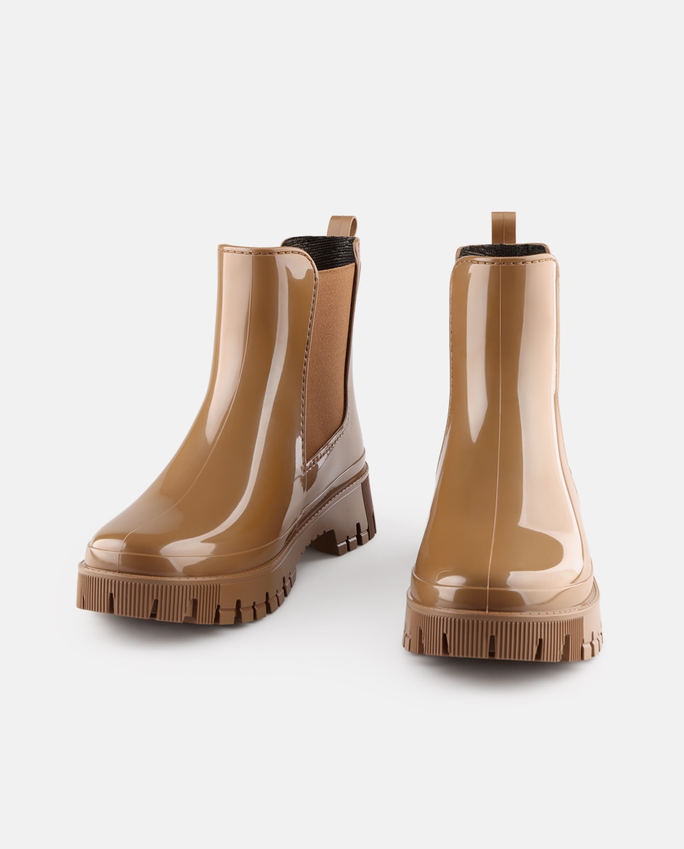 Botins Chelsea de Chuva Vegan PEACHY em Castanho Castanho-5