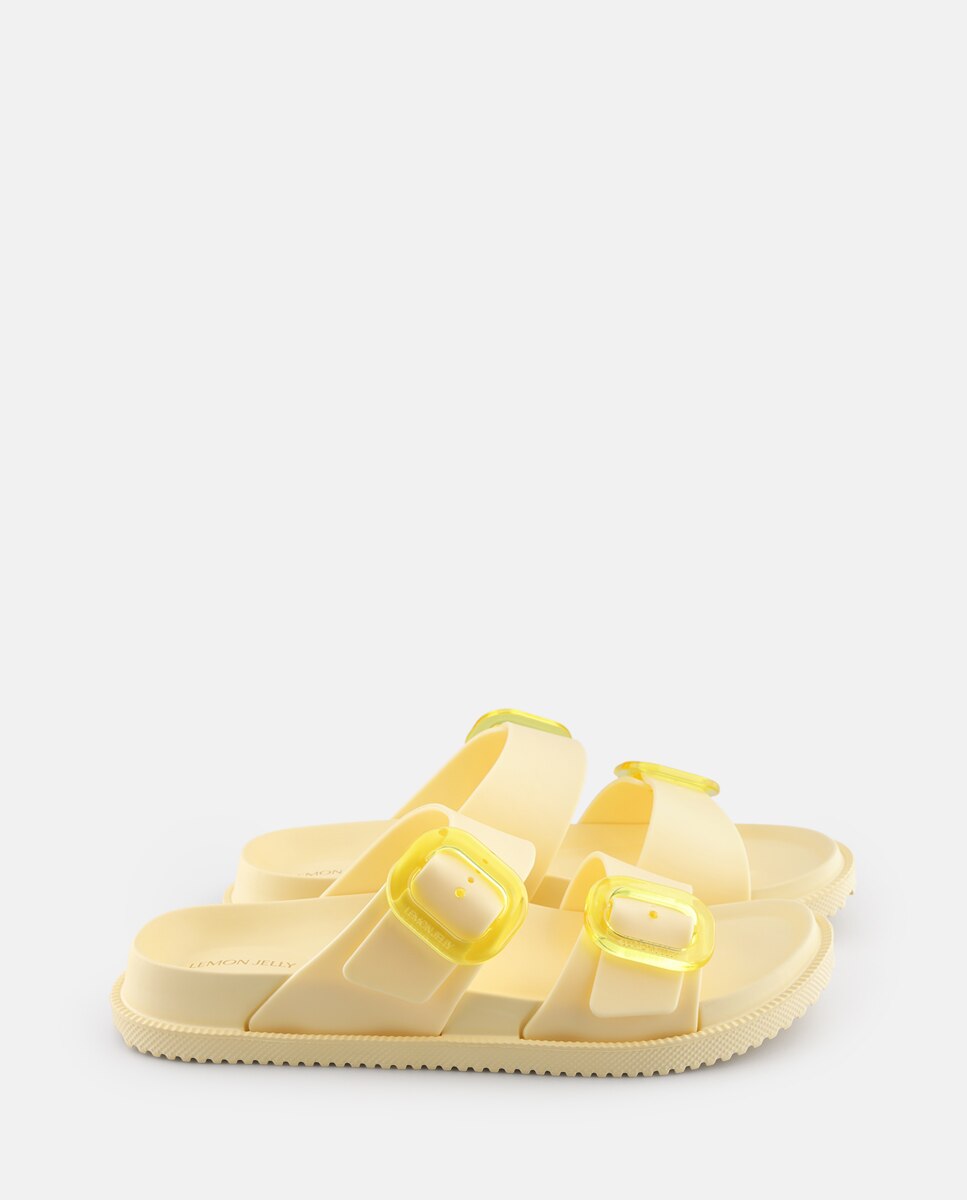 Sandálias Rasas Vegan com Fivelas Ajustáveis ELISE LILOU em Amarelo Amarelo-3