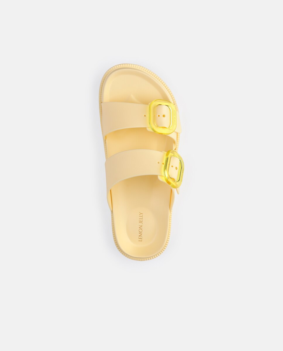 Sandálias Rasas Vegan com Fivelas Ajustáveis ELISE LILOU em Amarelo Amarelo-5