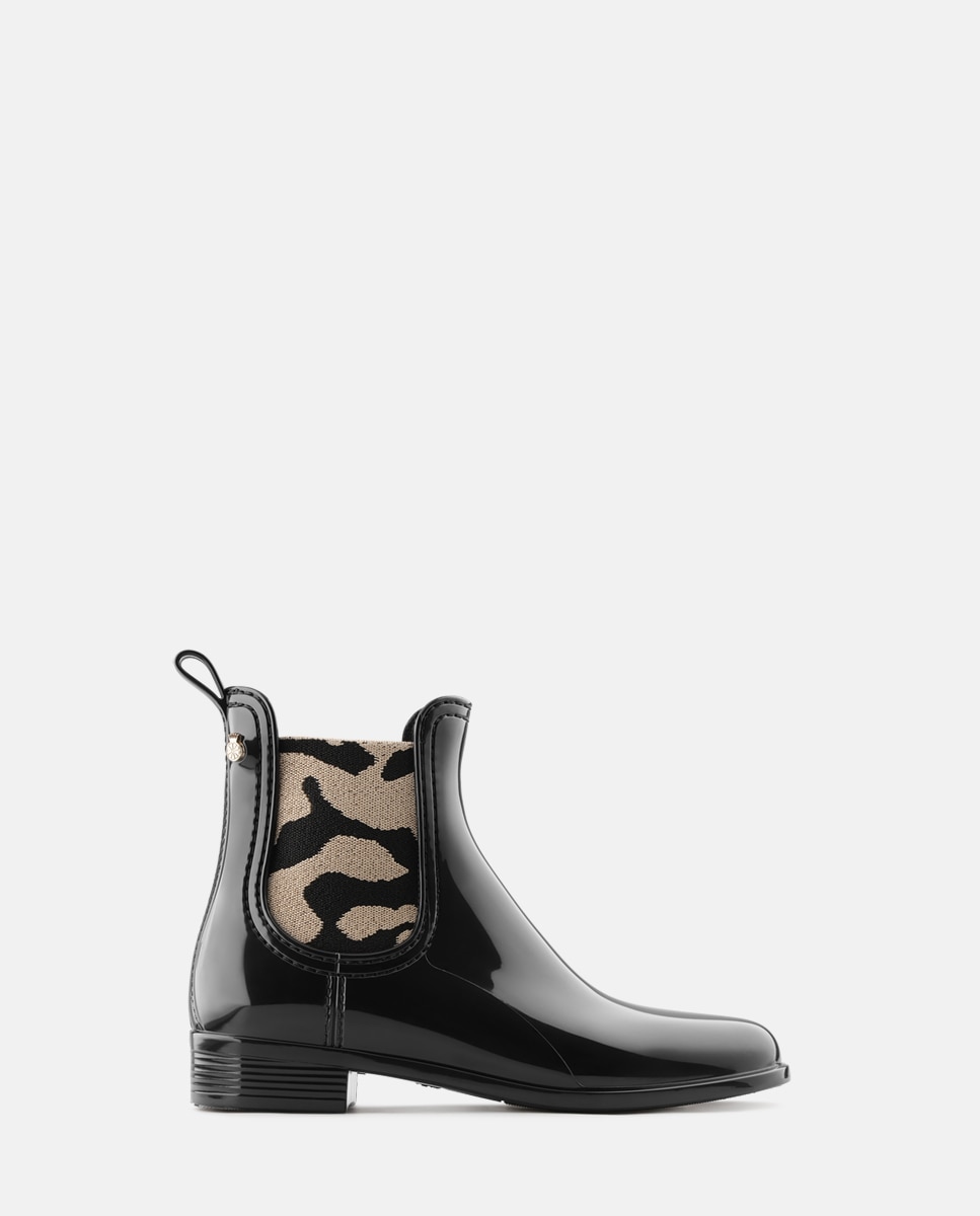 Imagem 0 de Botins Chelsea Vegan de Senhora com Elástico Estampado ROMY em Preto