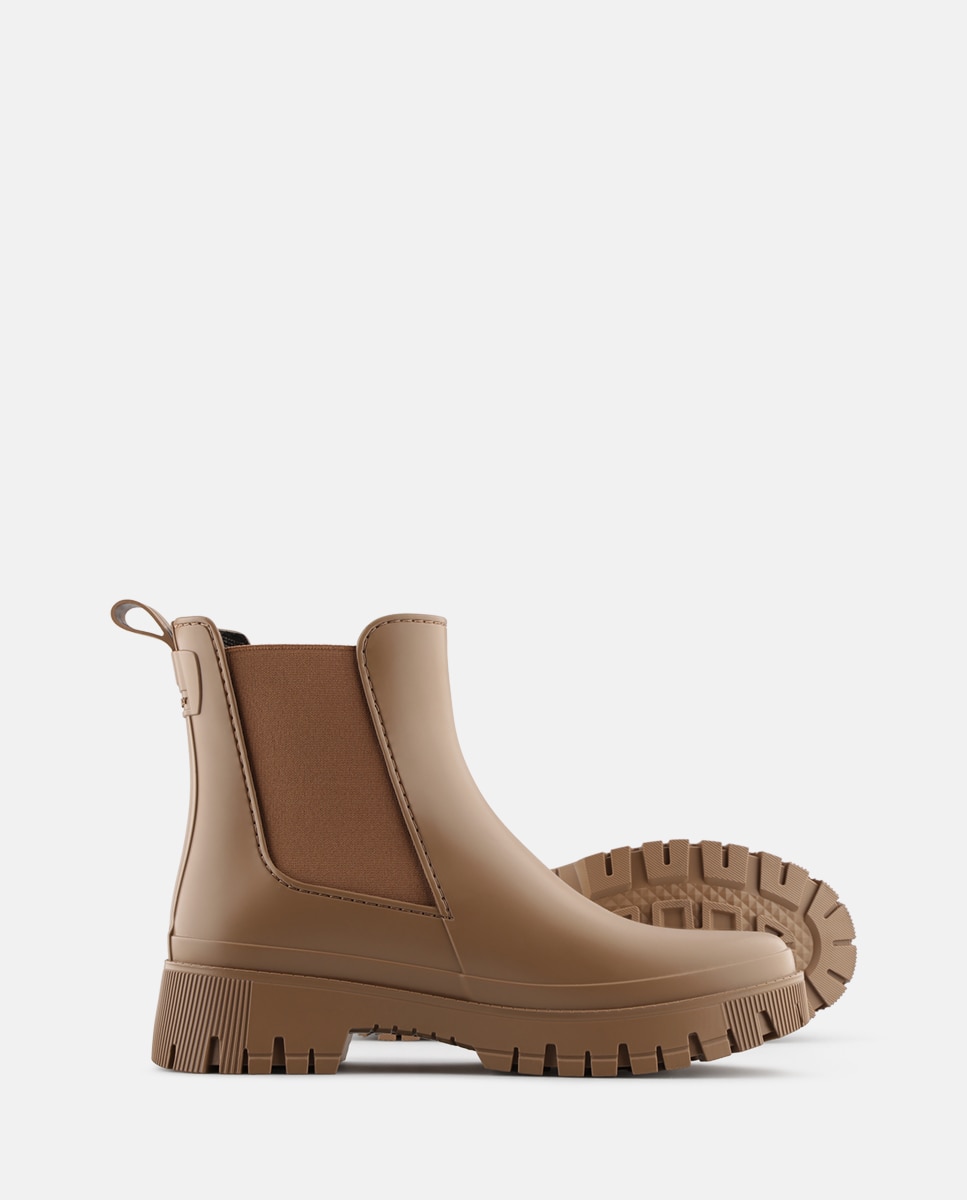 Botins Chelsea de Chuva Vegan KIRBY Mate em Castanho Castanho-3