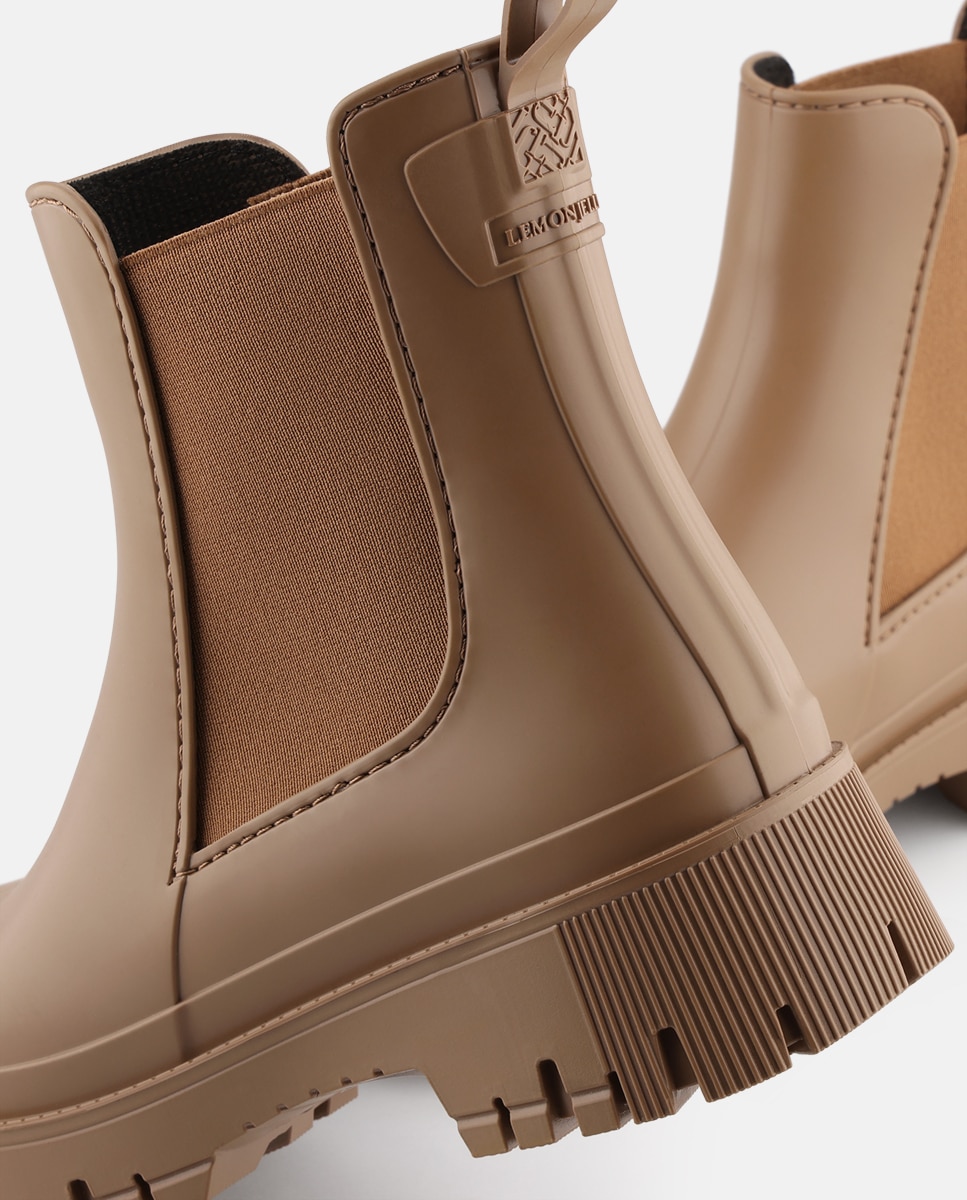 Botins Chelsea de Chuva Vegan KIRBY Mate em Castanho Castanho-4