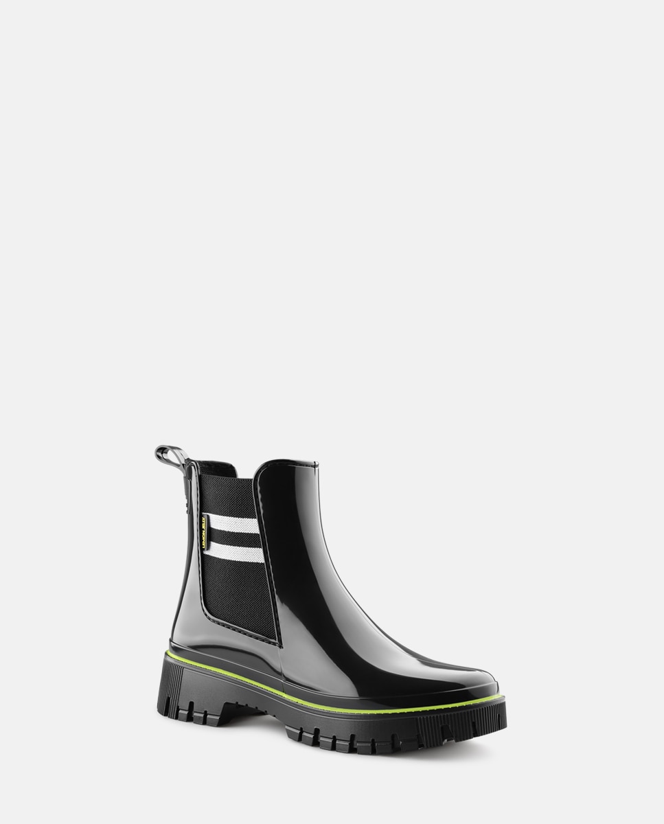 Botins Chelsea de Chuva Vegan CECI em Preto Preto-2