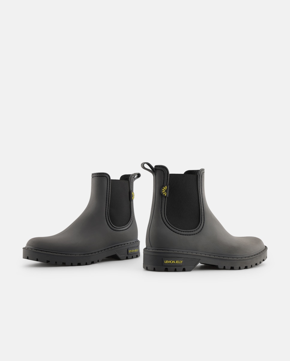 Botins Chelsea de Chuva Vegan LYANA em Preto Preto-3