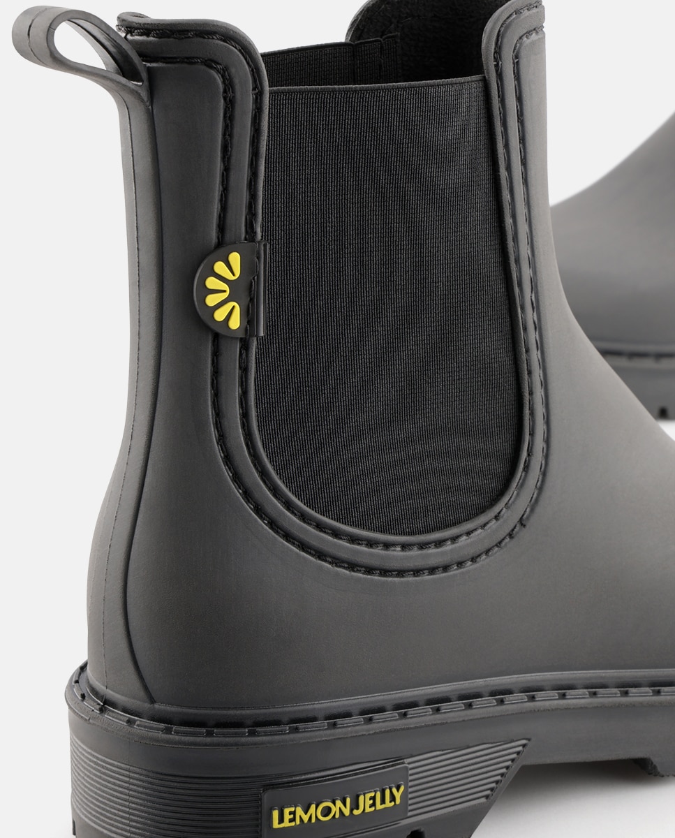 Botins Chelsea de Chuva Vegan LYANA em Preto Preto-4