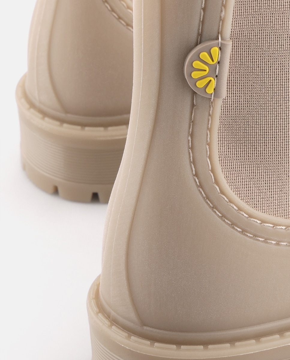 Botins Chelsea de Chuva Vegan LYANA em Bege Bege-4