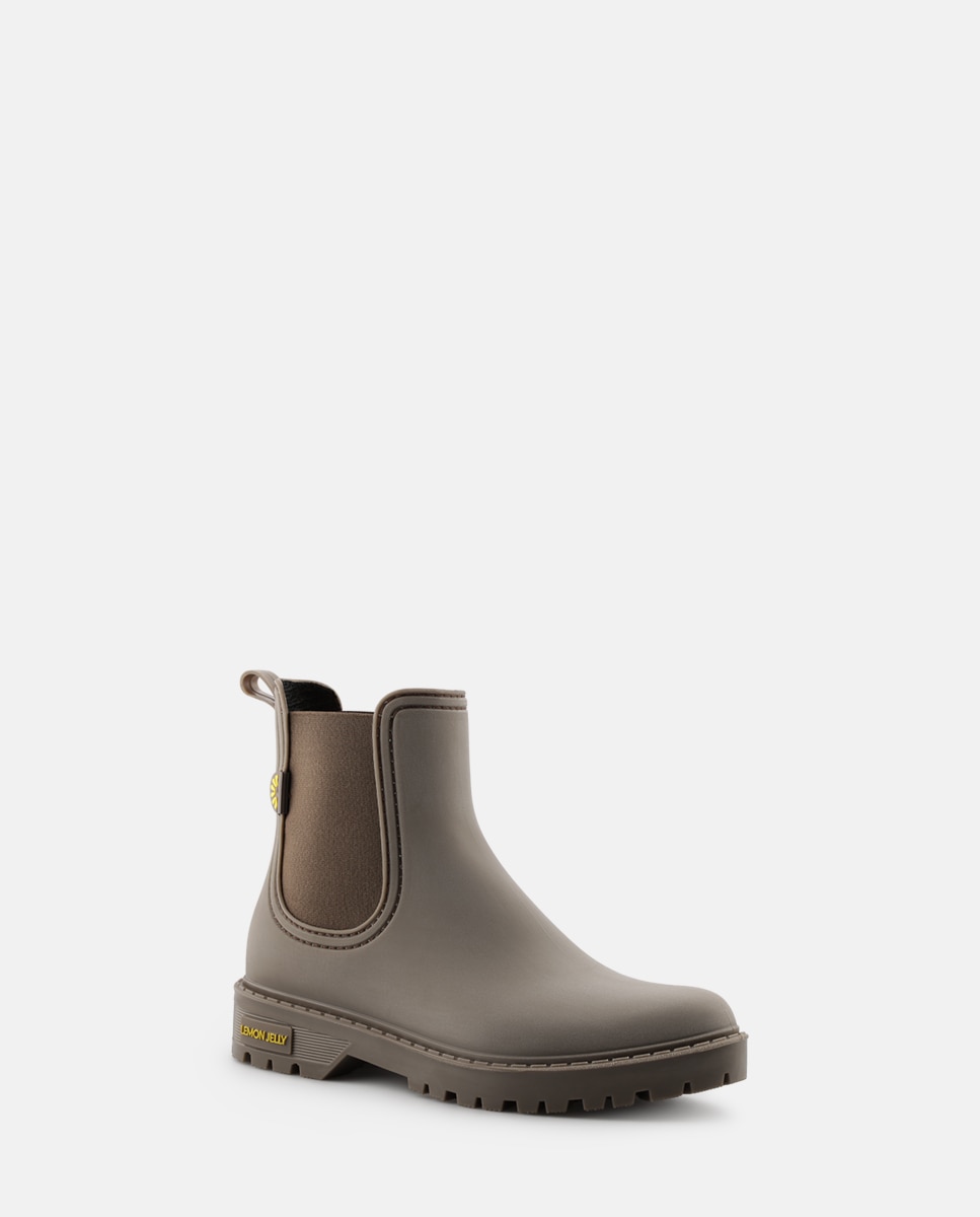 Botins Chelsea de Chuva Vegan LYANA em Castanho Castanho-2