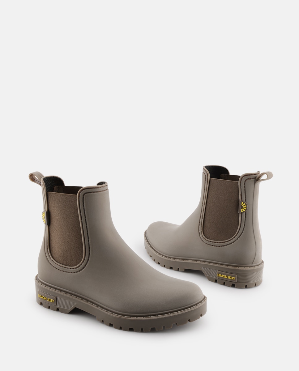 Botins Chelsea de Chuva Vegan LYANA em Castanho Castanho-3