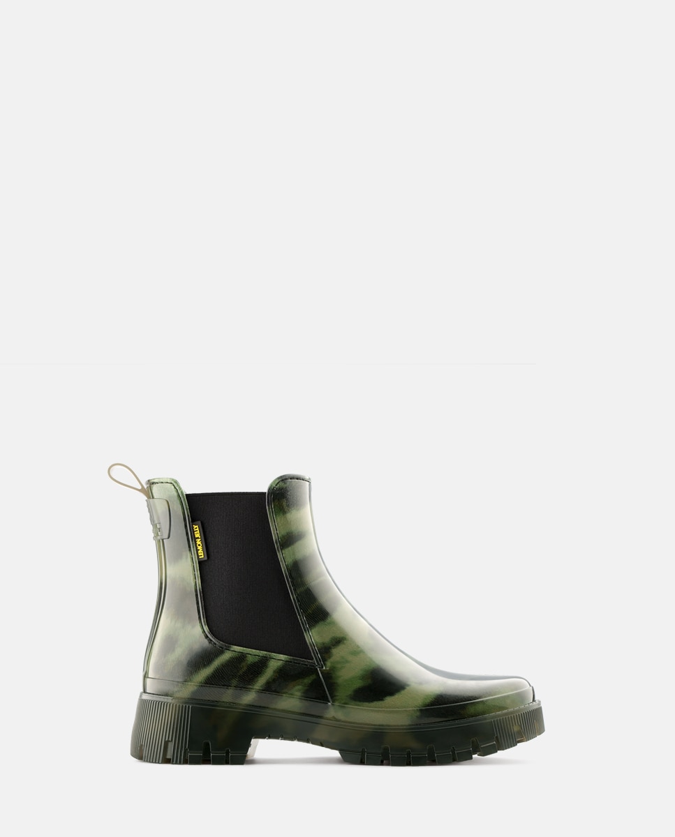 Imagem 0 de Botins Chelsea Vegan com Forro em Pelo Estampado ZURI em Verde