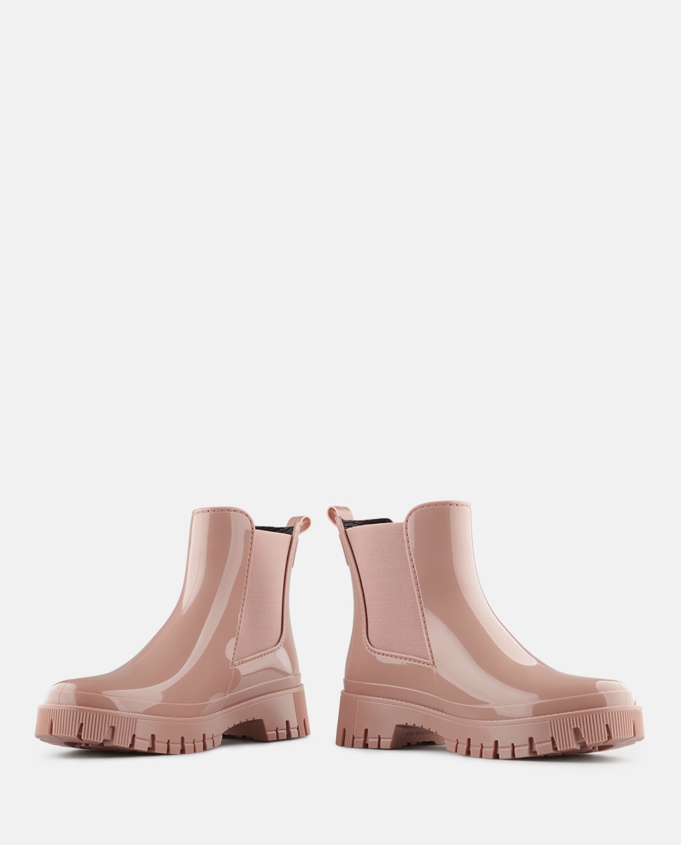 Botins Chelsea de Chuva Vegan PEACHY em Rosa Rosa-3