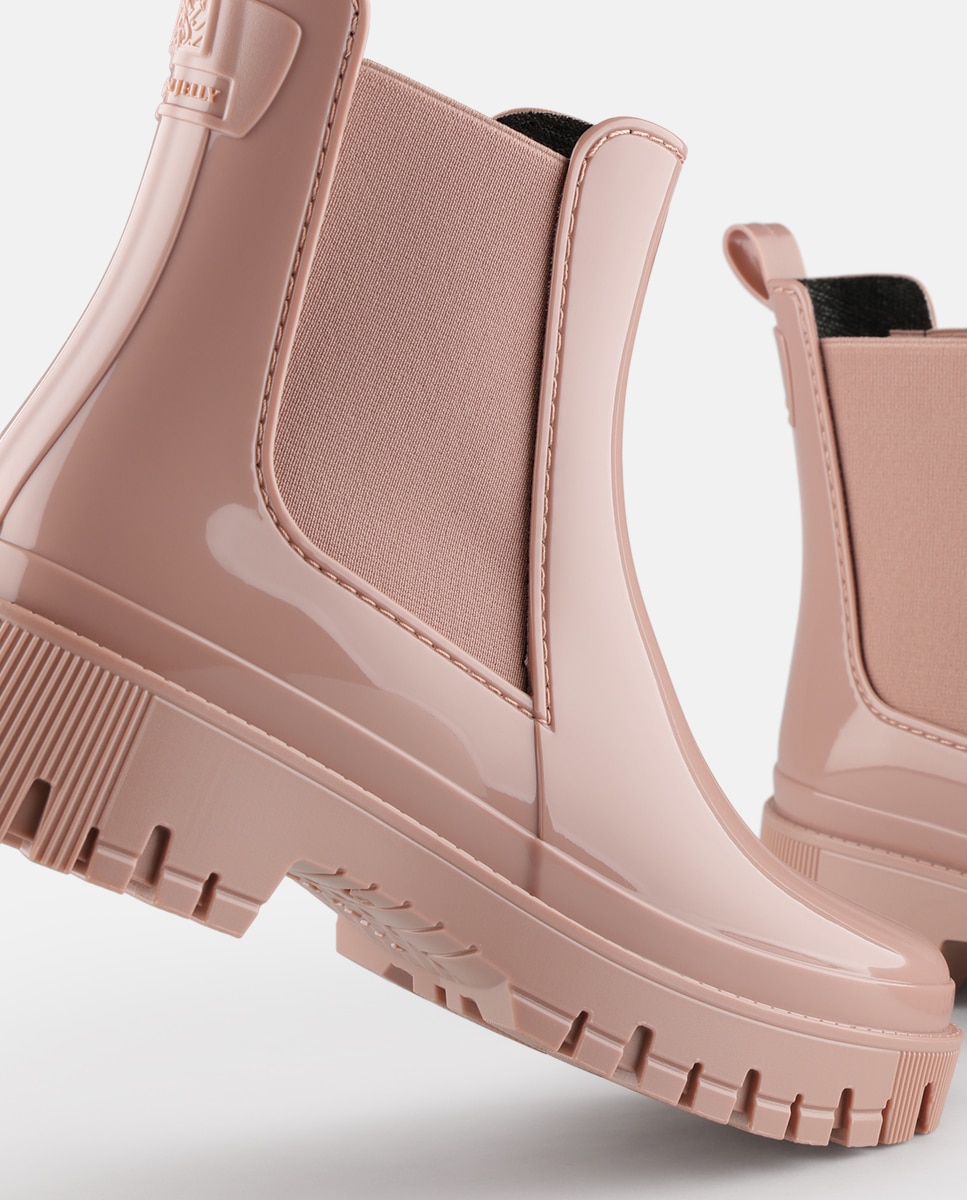 Botins Chelsea de Chuva Vegan PEACHY em Rosa Rosa-4