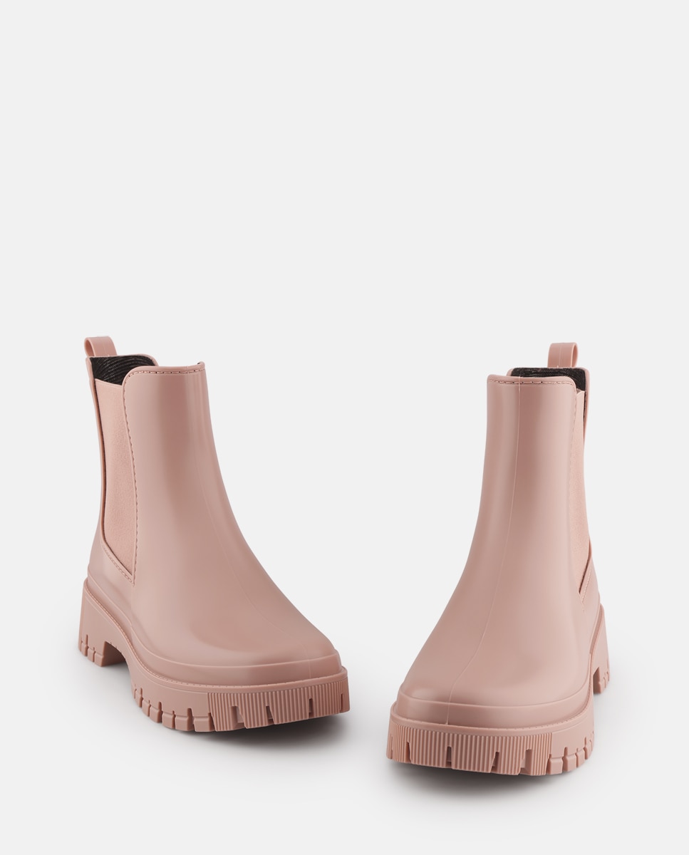 Botins Chelsea de Chuva Vegan KIRBY Mate em Rosa Rosa-5