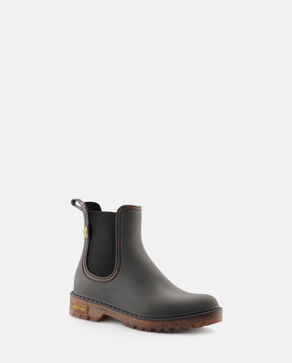 Botins Chelsea de Chuva Vegan LIRA em Preto com Glitter Preto-2