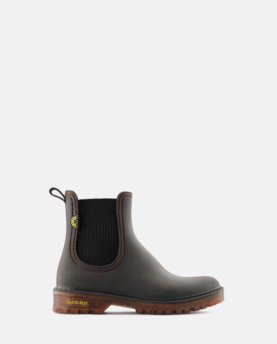 Imagem 0 de Botins Chelsea de Chuva Vegan LIRA em Preto com Glitter