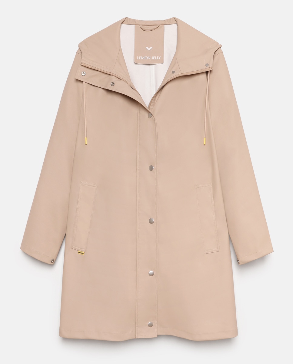 Imagem 0 de Capa de Chuva Oversize Vegan com Capuz RAIN JACKET em Bege