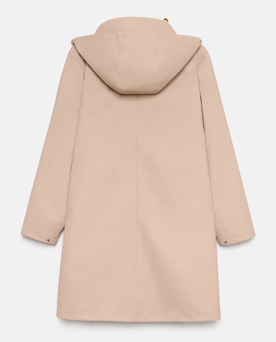 Capa de Chuva Oversize Vegan com Capuz RAIN JACKET em Bege Bege-3