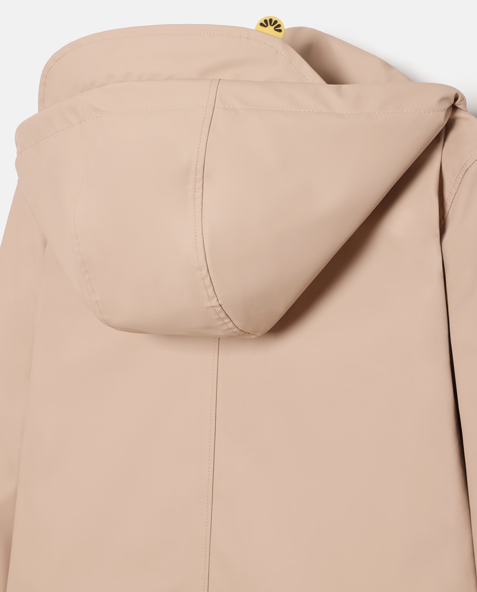 Capa de Chuva Oversize Vegan com Capuz RAIN JACKET em Bege Bege-4
