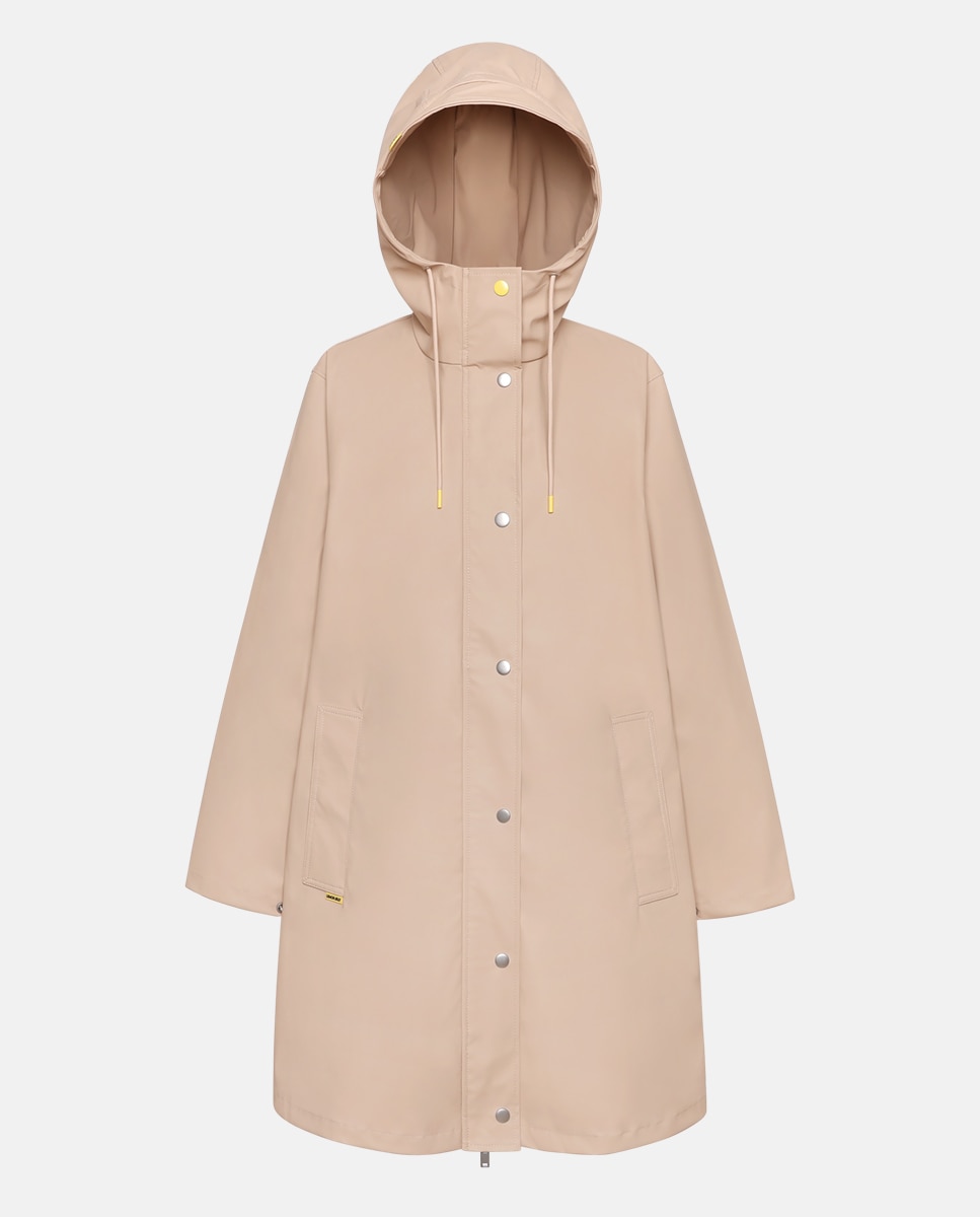 Capa de Chuva Oversize Vegan com Capuz RAIN JACKET em Bege Bege-5