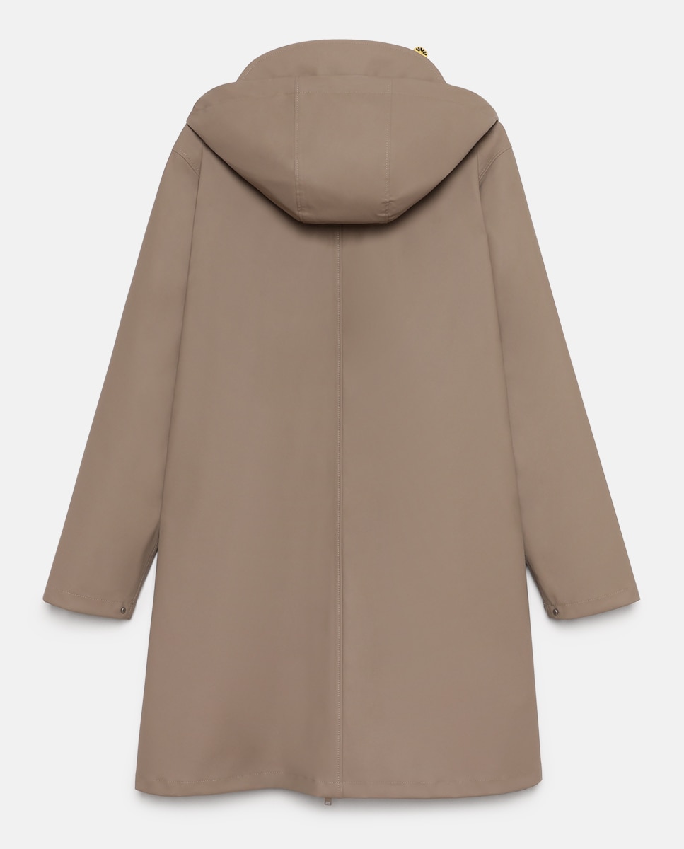 Capa de Chuva Oversize Vegan com Capuz RAIN JACKET em Castanho Castanho-3