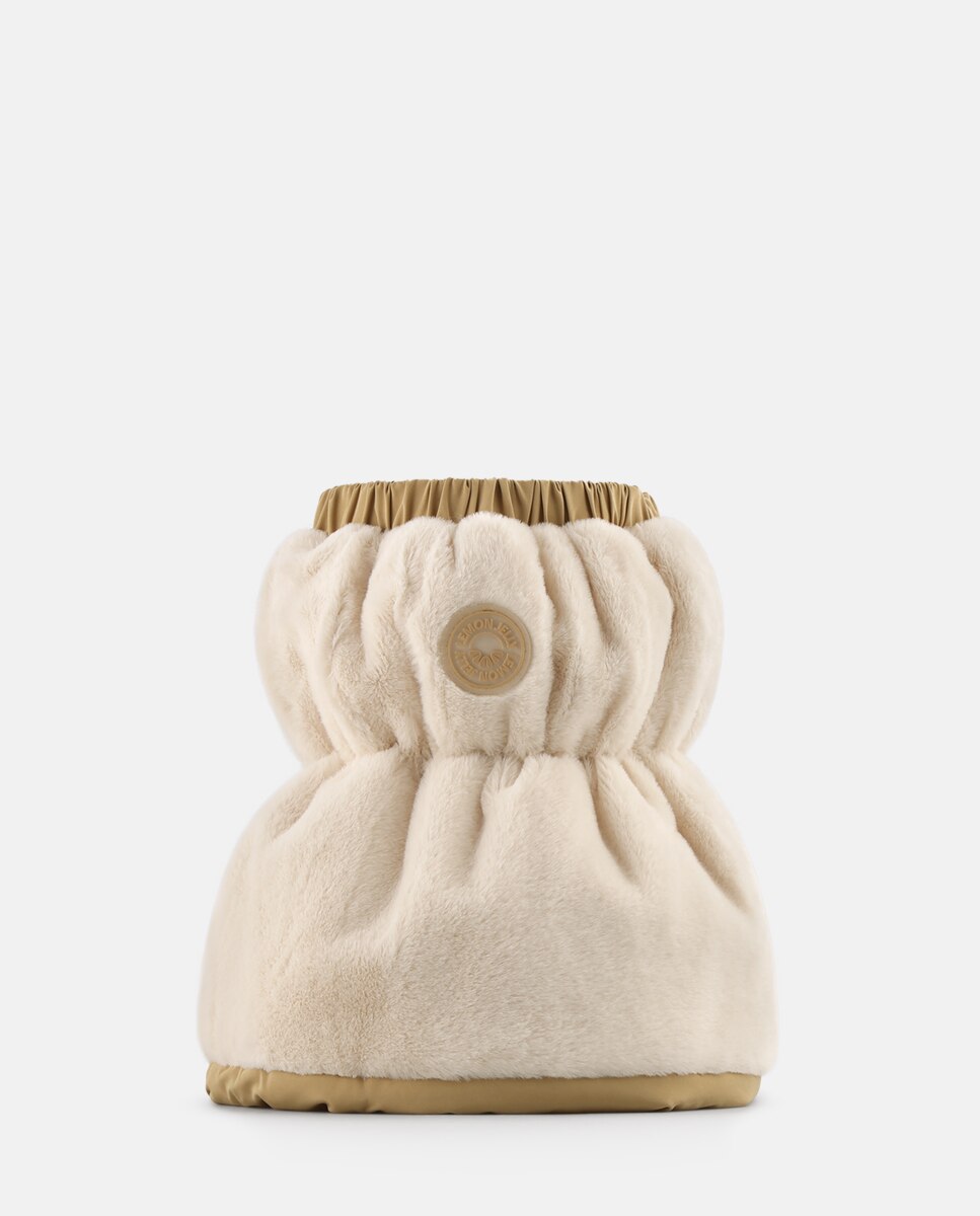 Polainas com Forro em Pelo LEG WARMER em Bege Bege-5