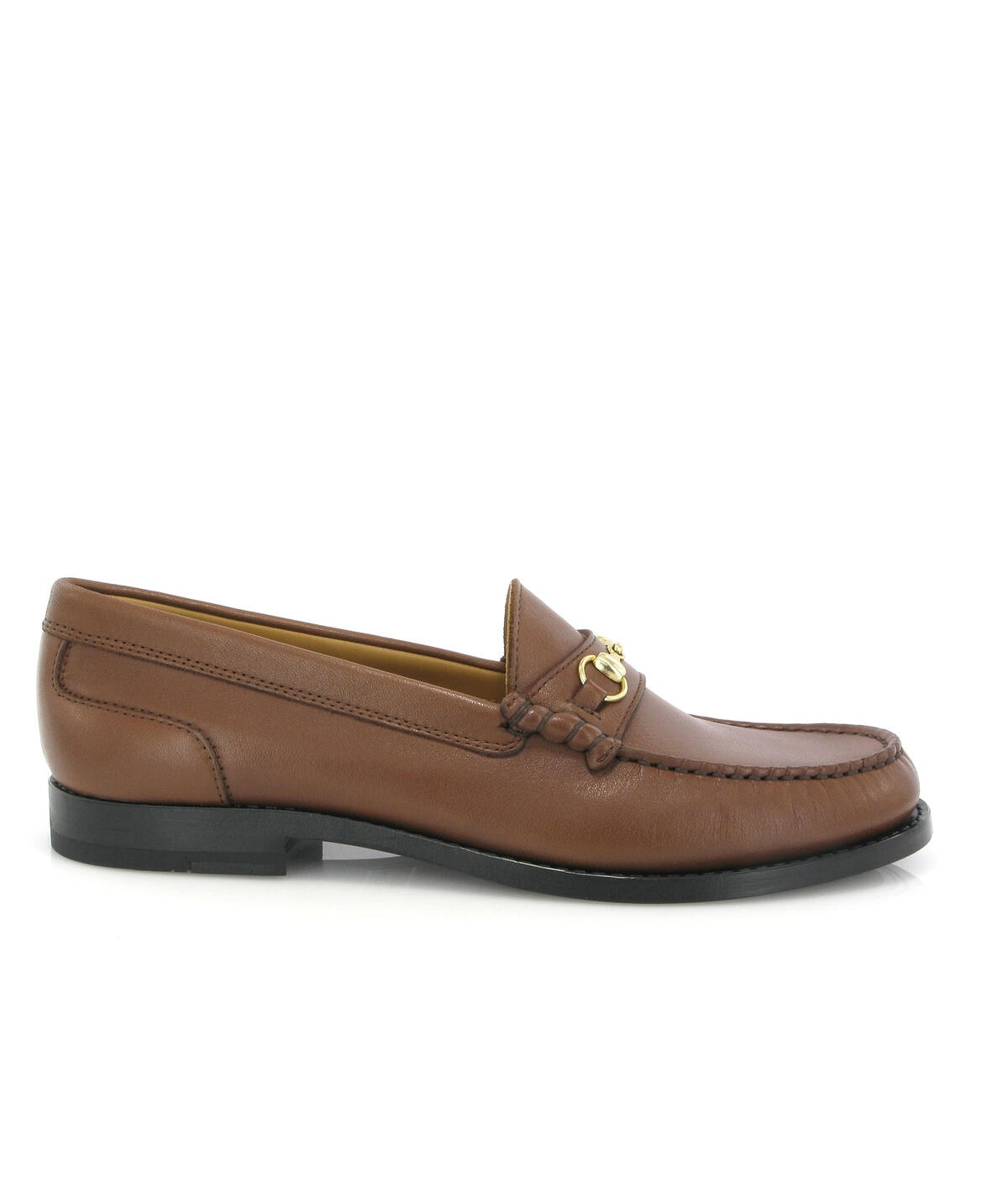 Loafers Sarah em Pele com Aplicação Camel-1