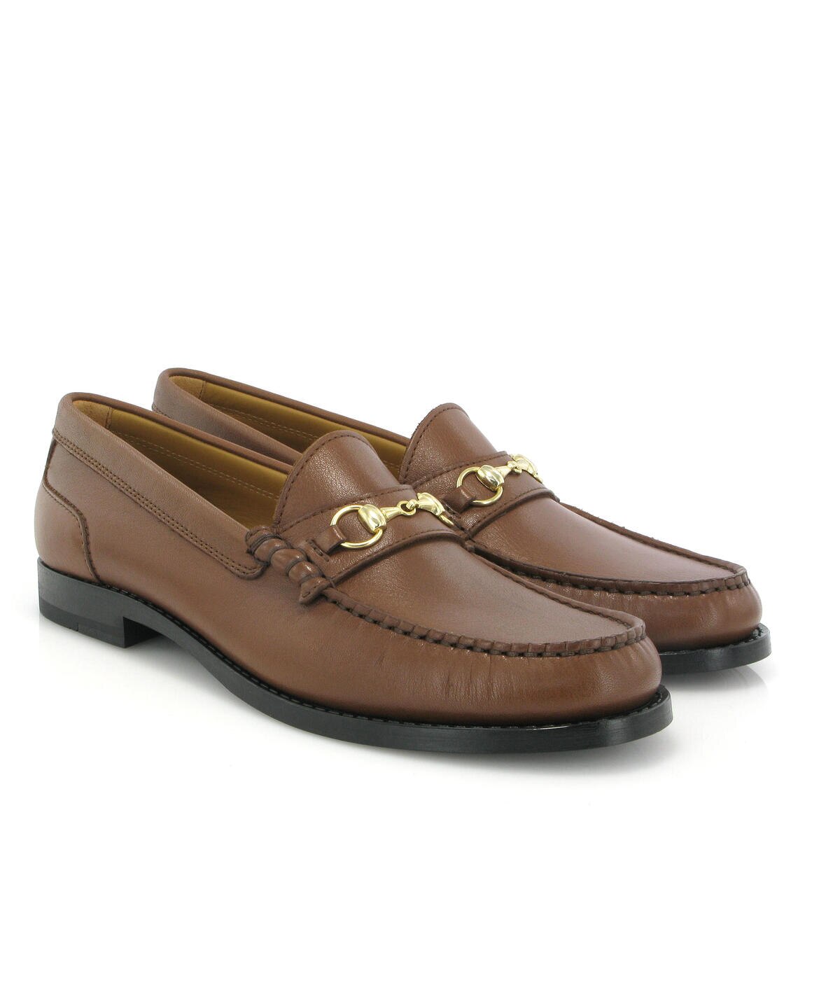 Loafers Sarah em Pele com Aplicação Camel-3