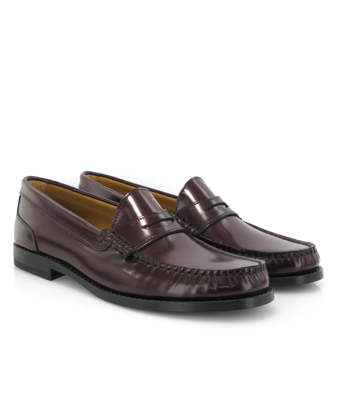 Loafers Sarah em Pele Polida Bordeaux-3