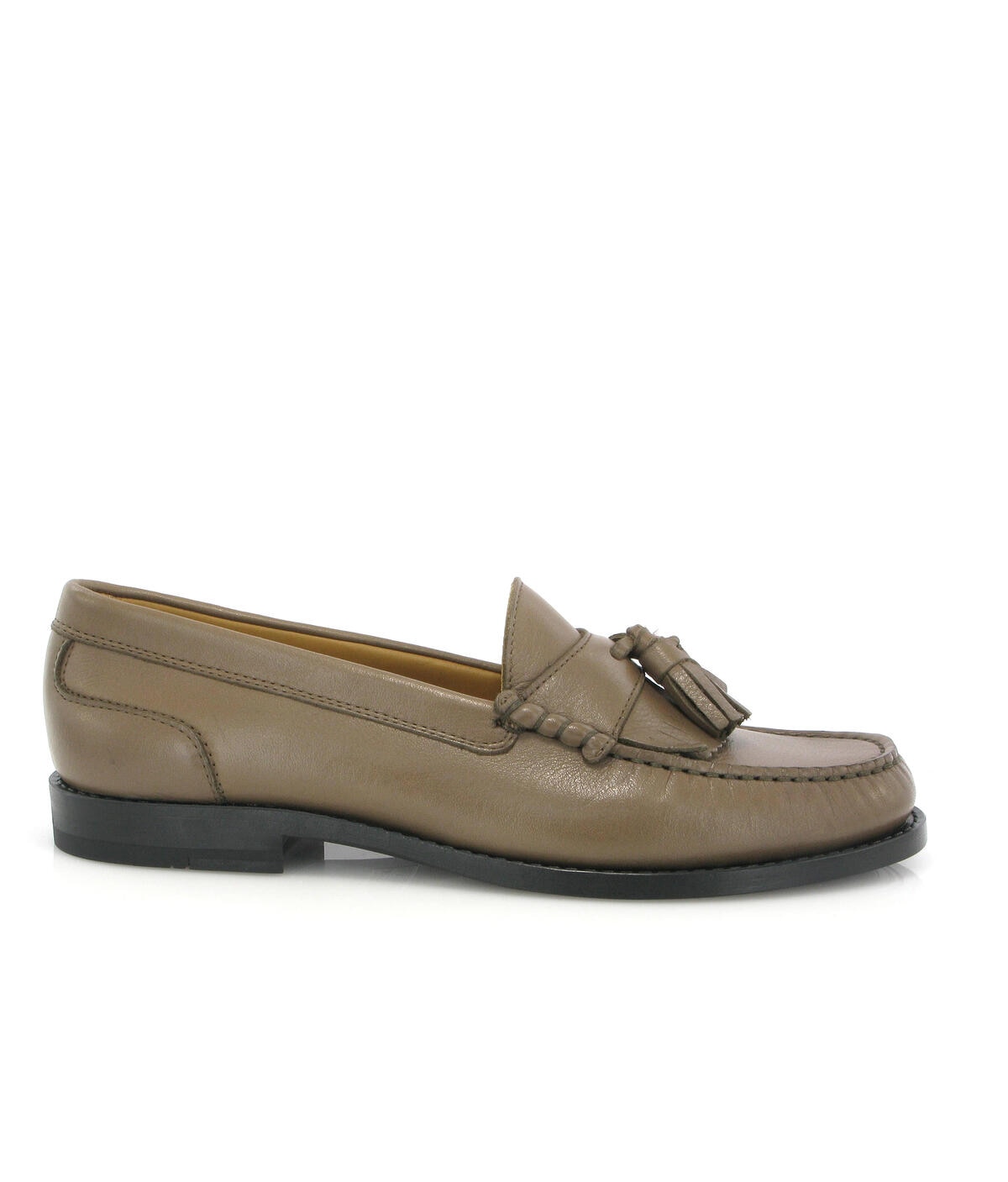 Loafers Sarah em Pele com Borlas Castanho-claro-1