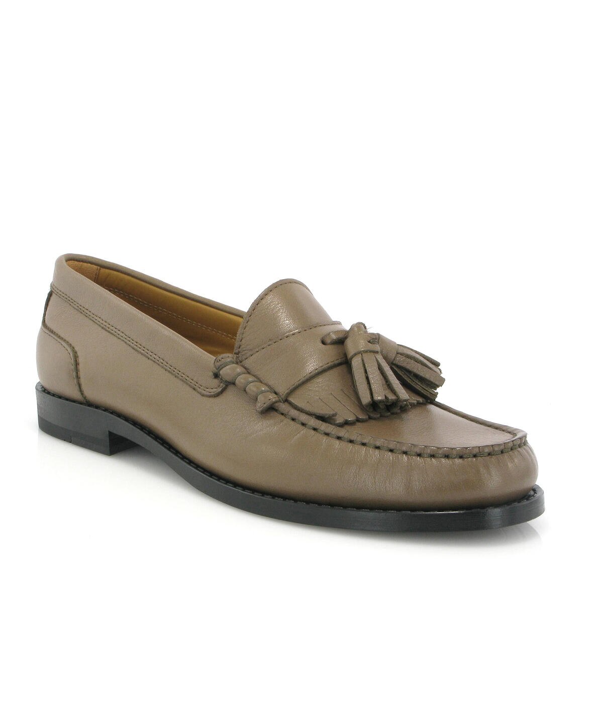 Loafers Sarah em Pele com Borlas Castanho-claro-2