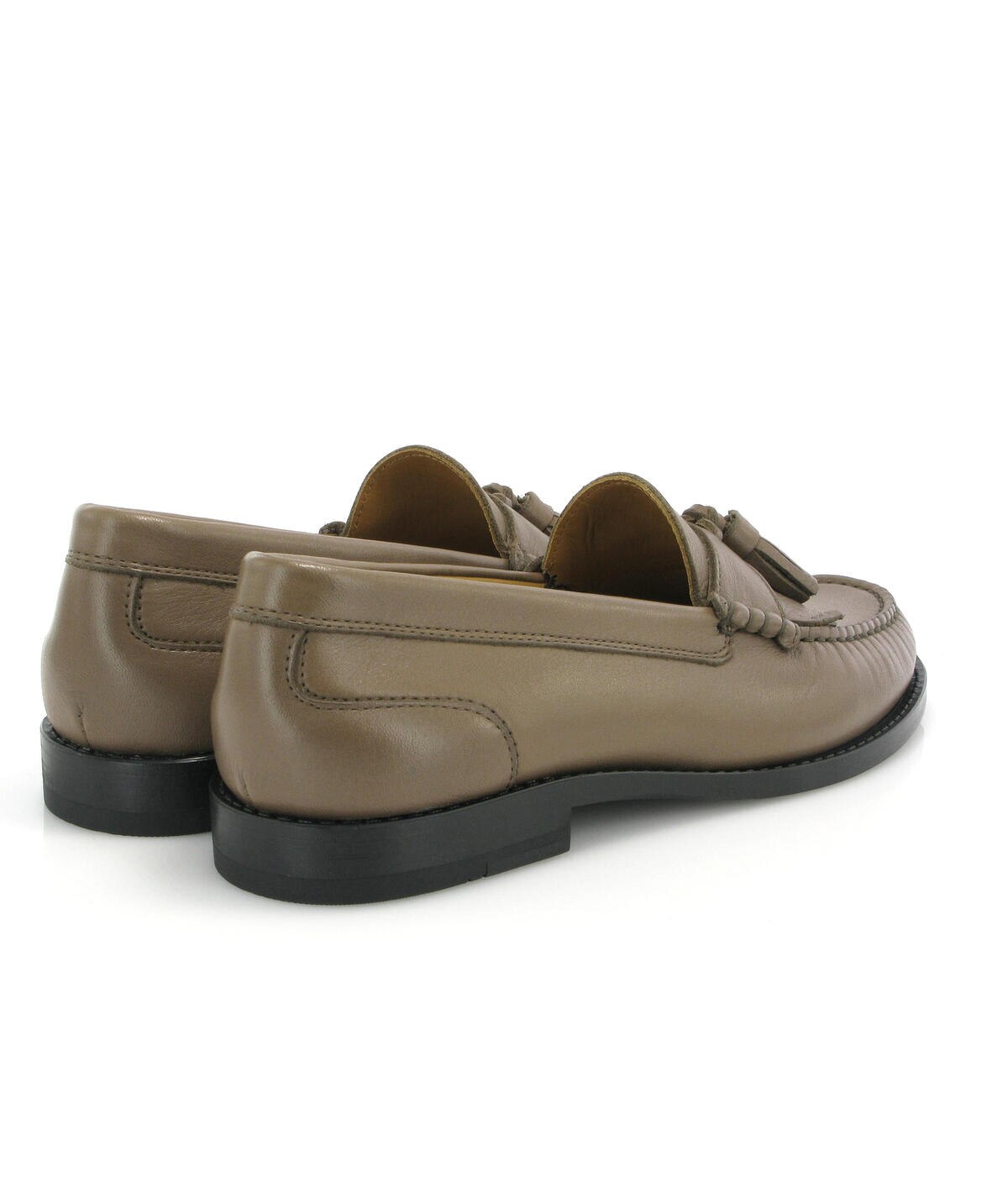 Loafers Sarah em Pele com Borlas Castanho-claro-4