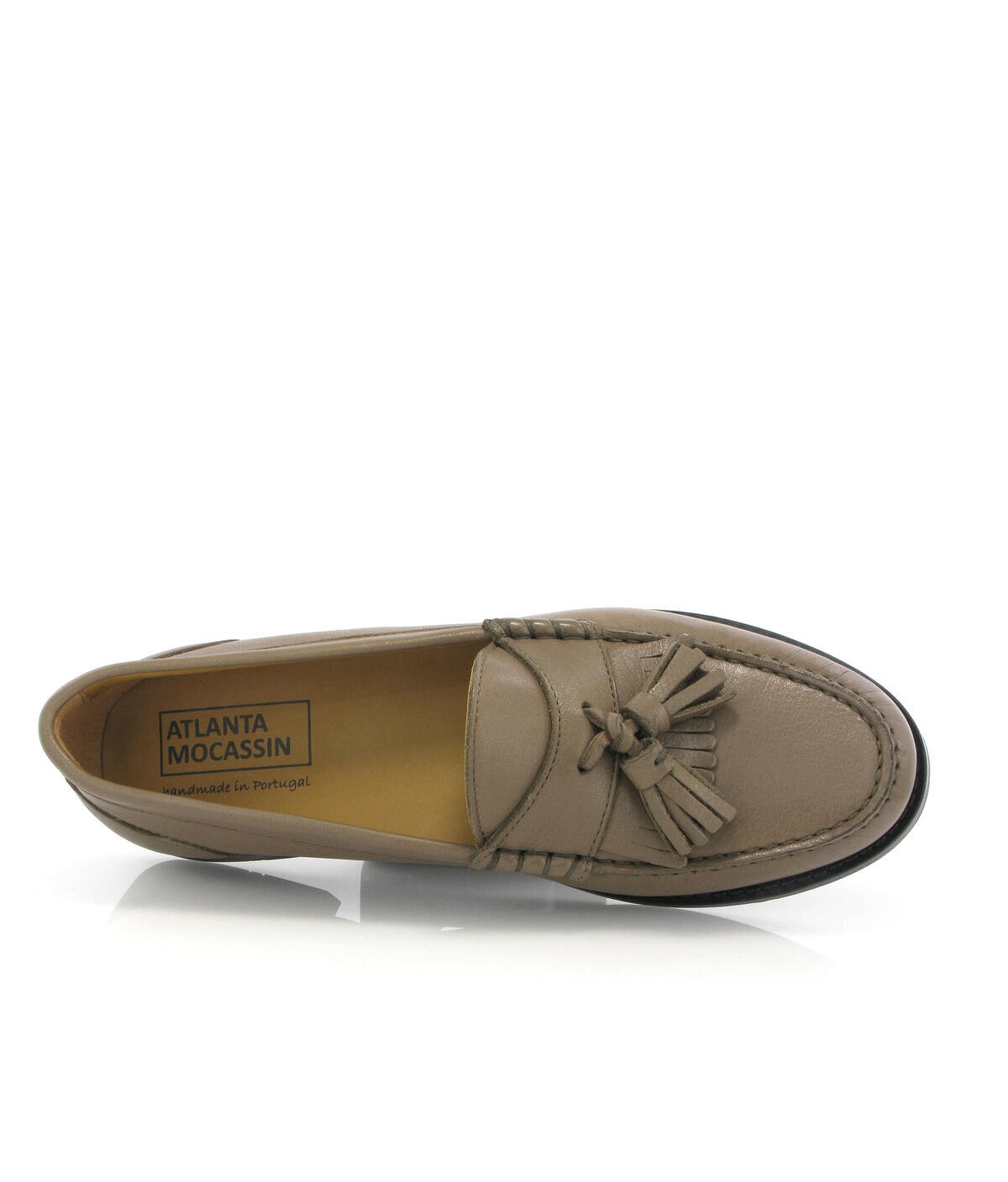 Loafers Sarah em Pele com Borlas Castanho-claro-5