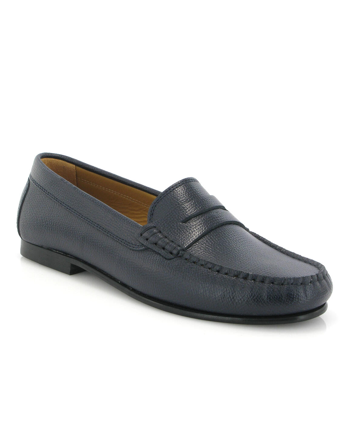 Loafers Yoki em Pele Gravada Azul-marinho-2