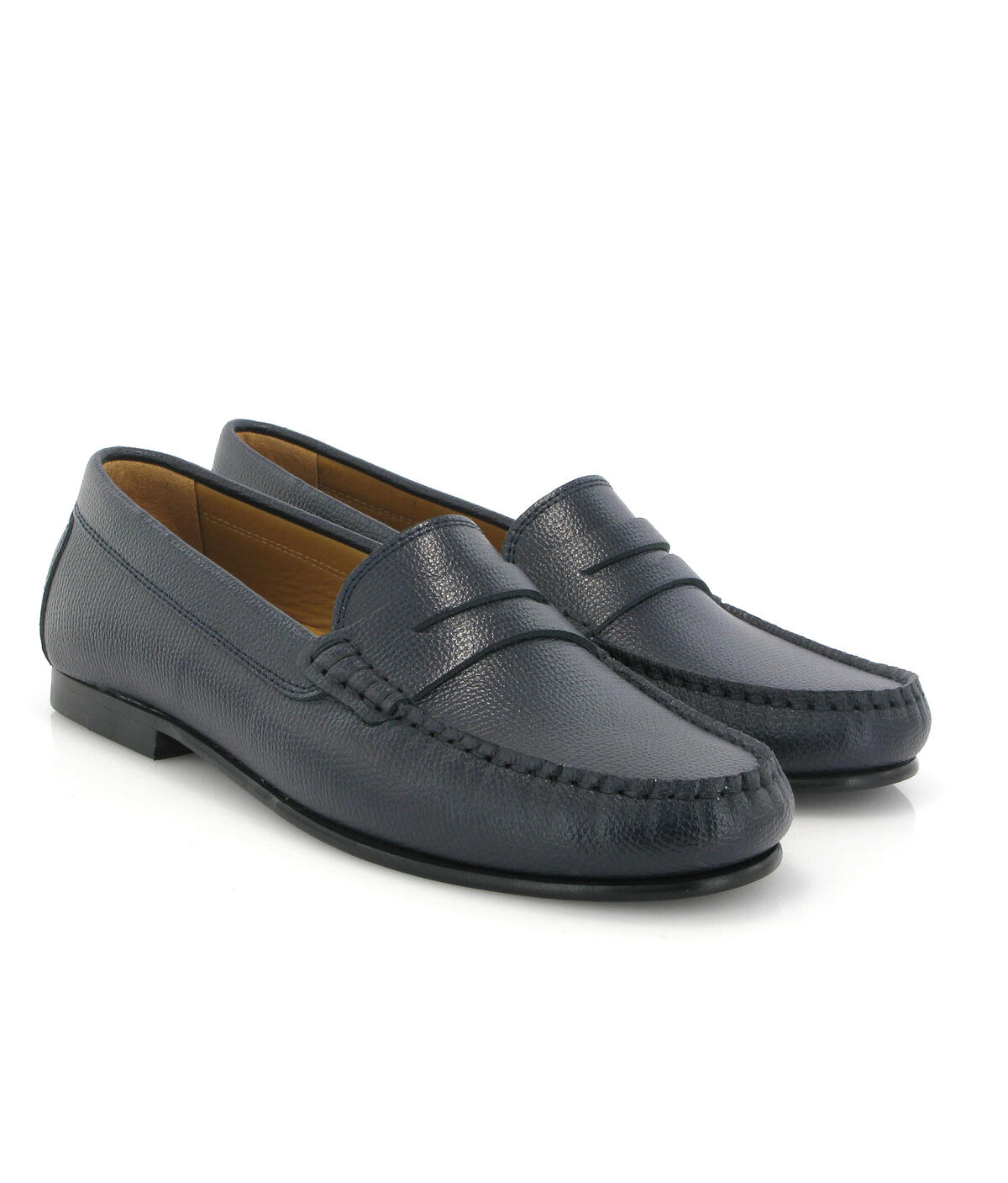 Loafers Yoki em Pele Gravada Azul-marinho-3