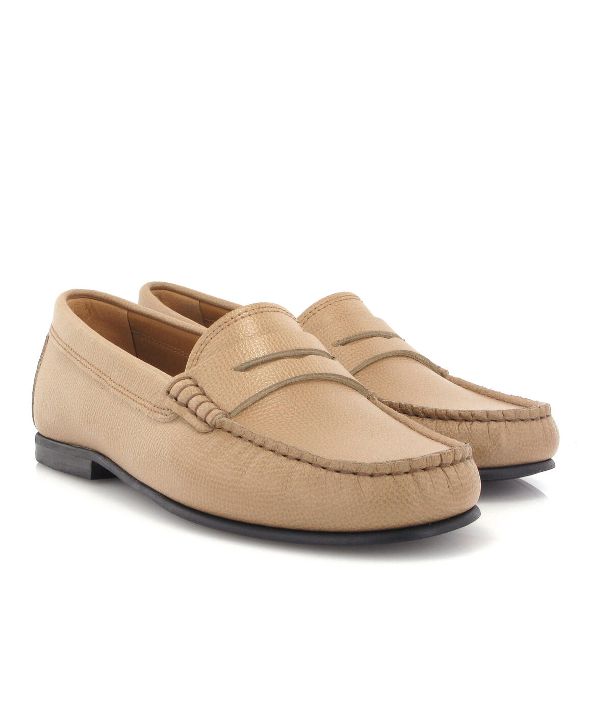 Loafers Yoki em Pele Gravada Bege-3