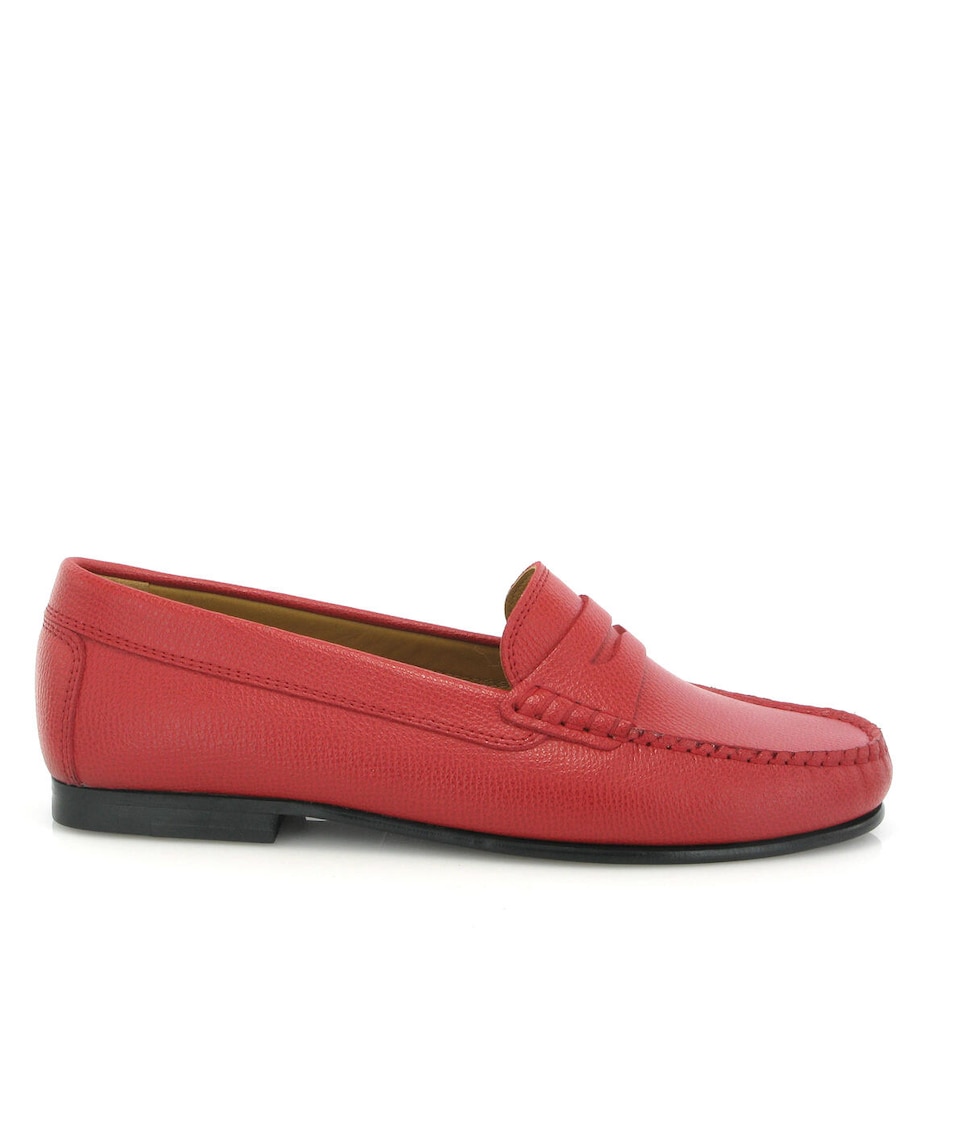 Loafers Yoki em Pele Gravada Vermelho-1