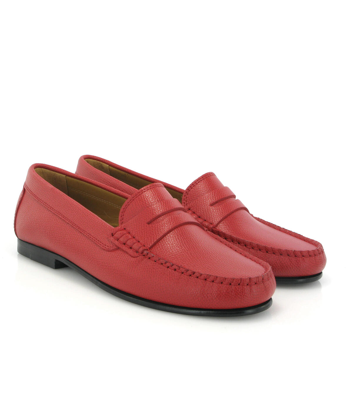 Loafers Yoki em Pele Gravada Vermelho-3