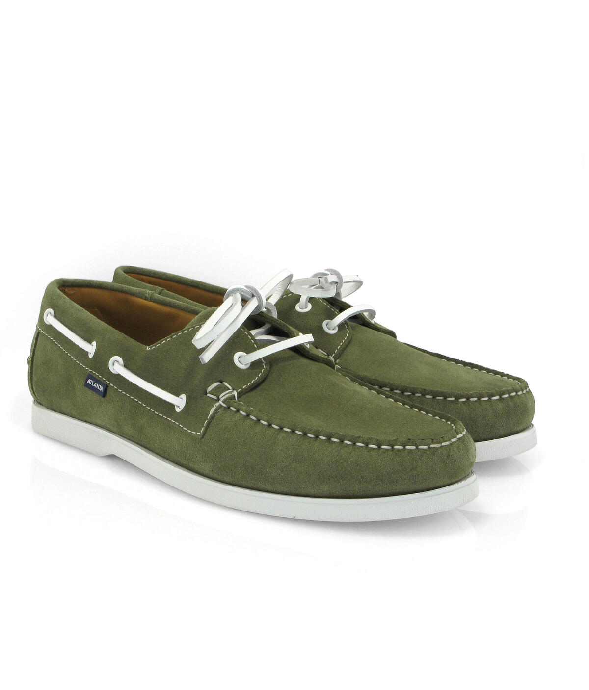 Sapatos de Vela em Camurça Verde-militar-3