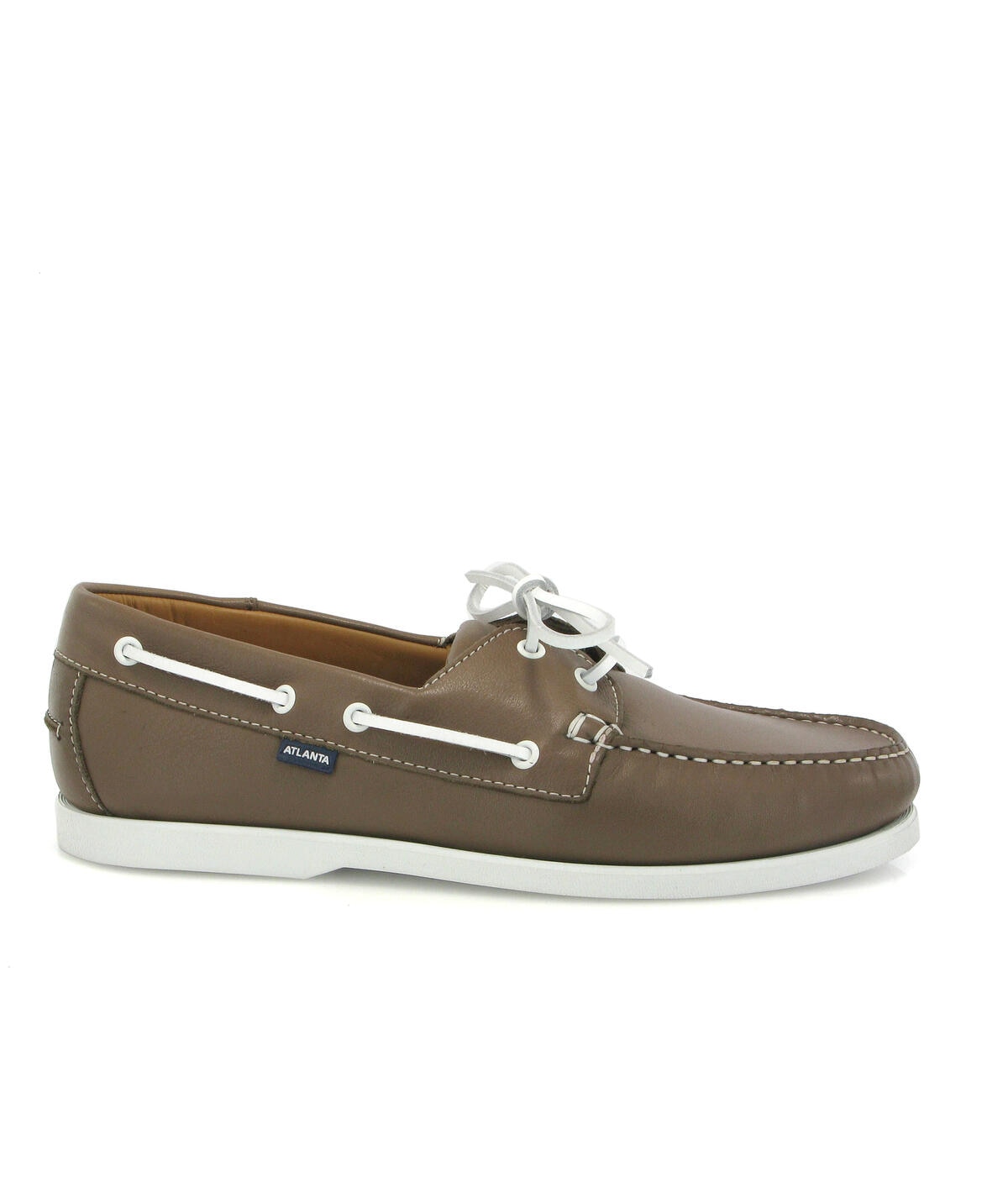 Sapatos de Vela em Pele Castanho-claro-1