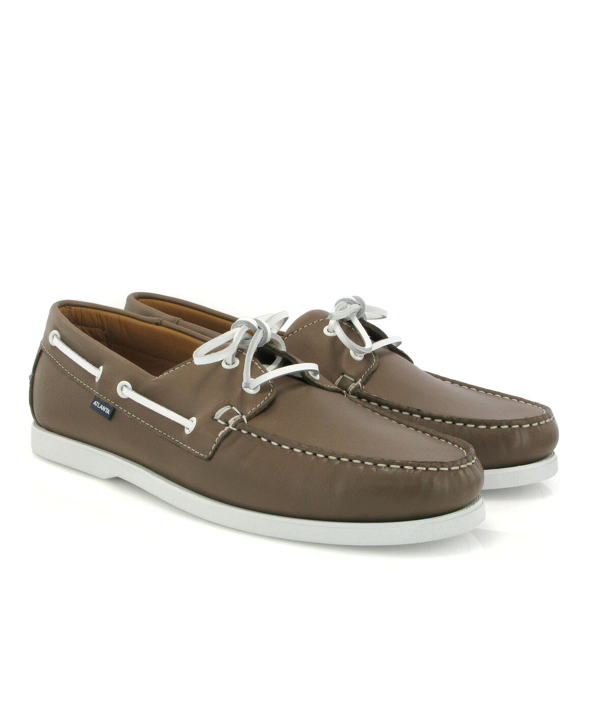Sapatos de Vela em Pele Castanho-claro-3