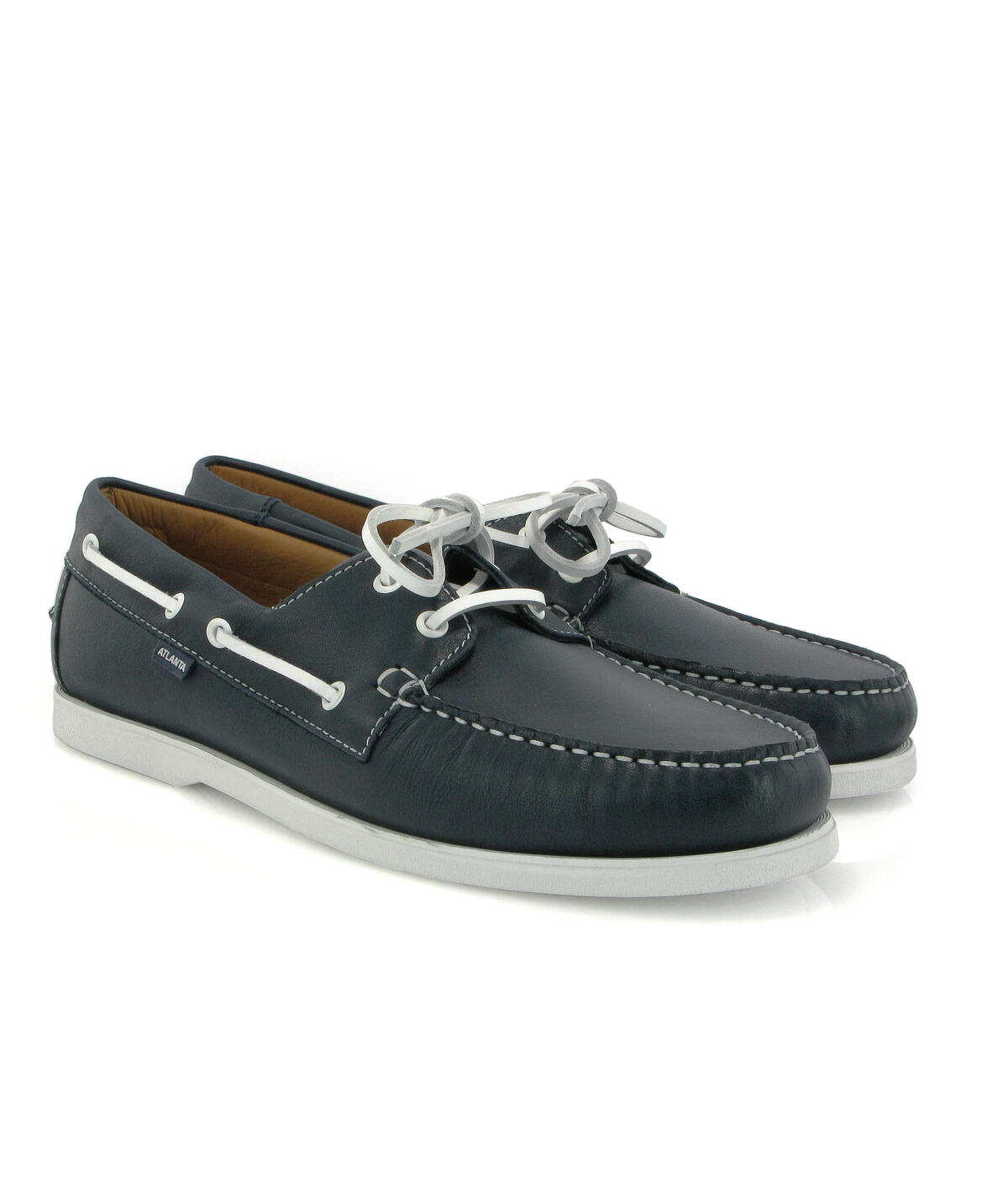 Sapatos de Vela em Pele Azul-marinho-3
