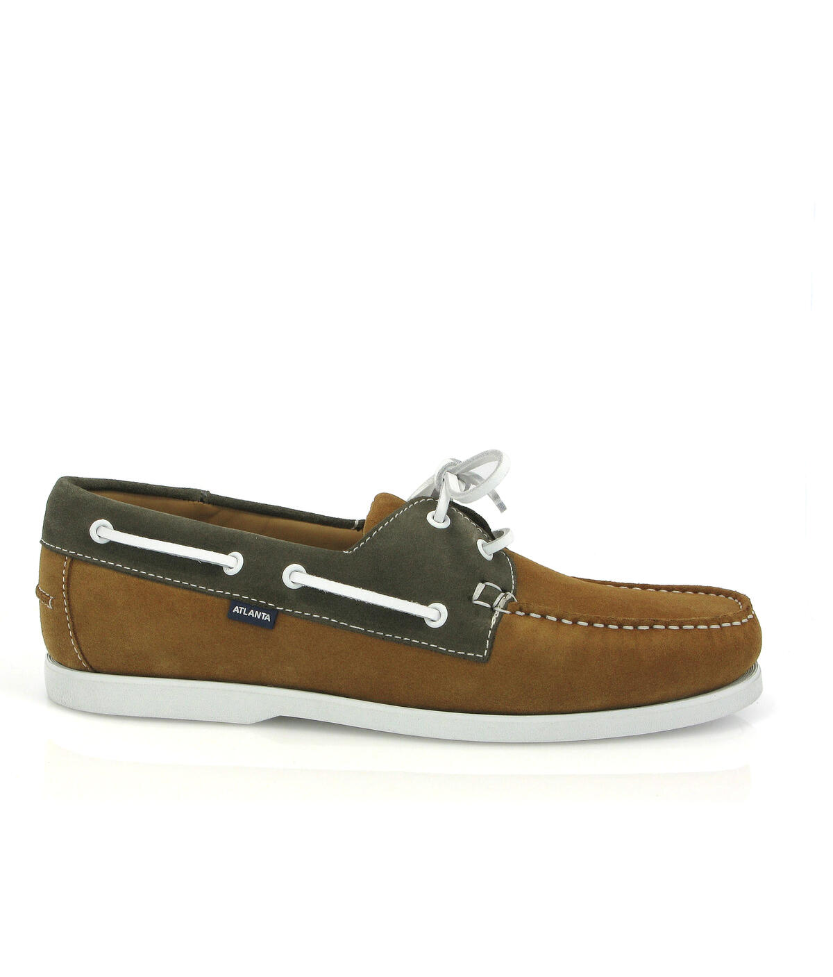 Sapatos de Vela Bicolor em Camurça Camel-1