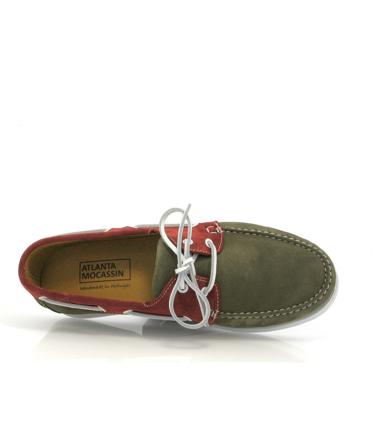Sapatos de Vela Bicolor em Camurça Verde-militar-5
