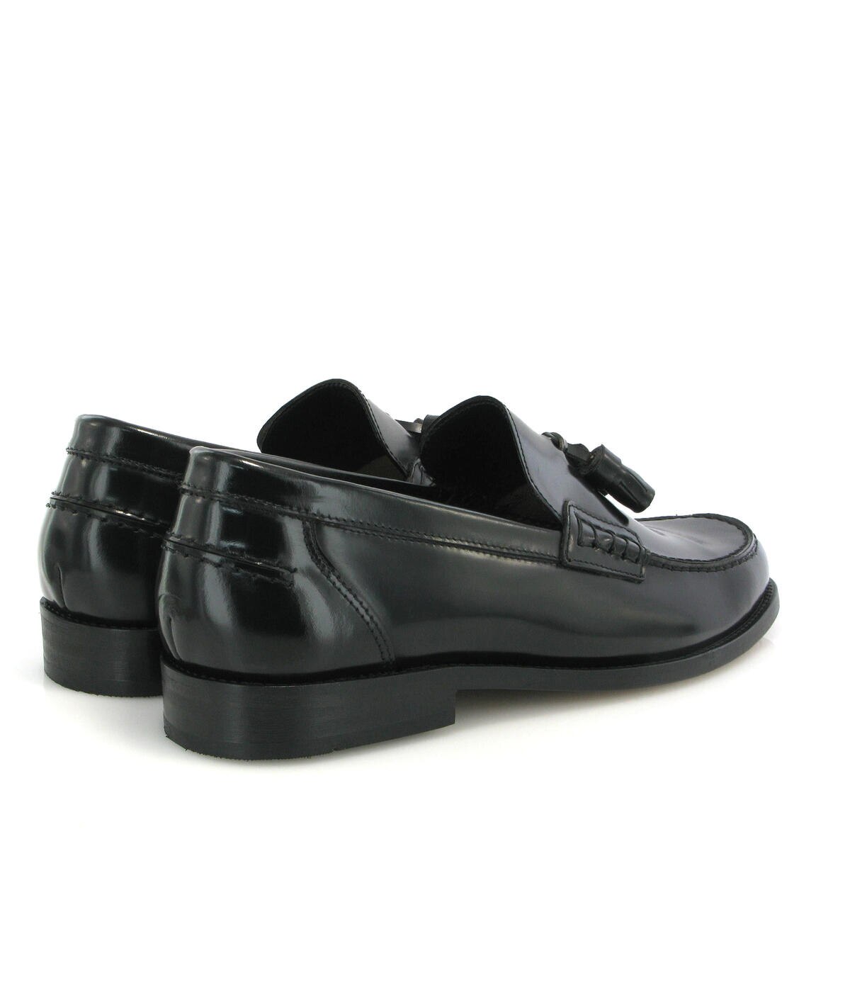 Loafers Boston em Pele Polida com Borlas Preto-4