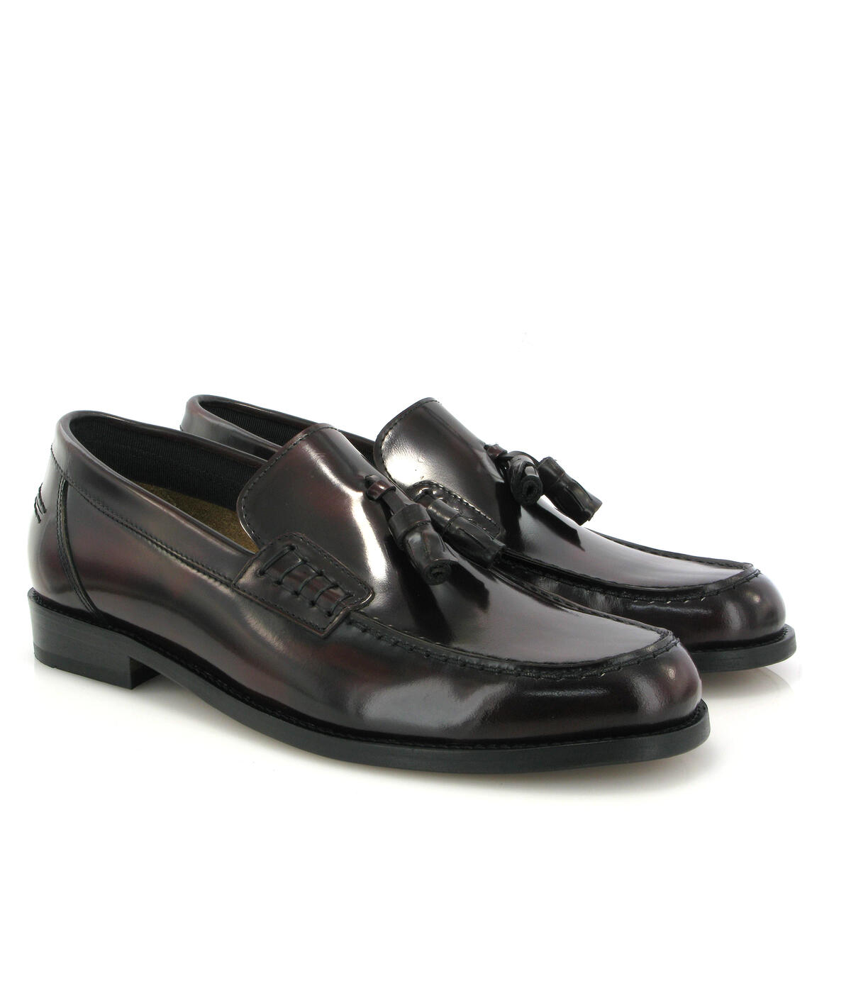 Loafers Boston em Pele Polida com Borlas Bordeaux-3