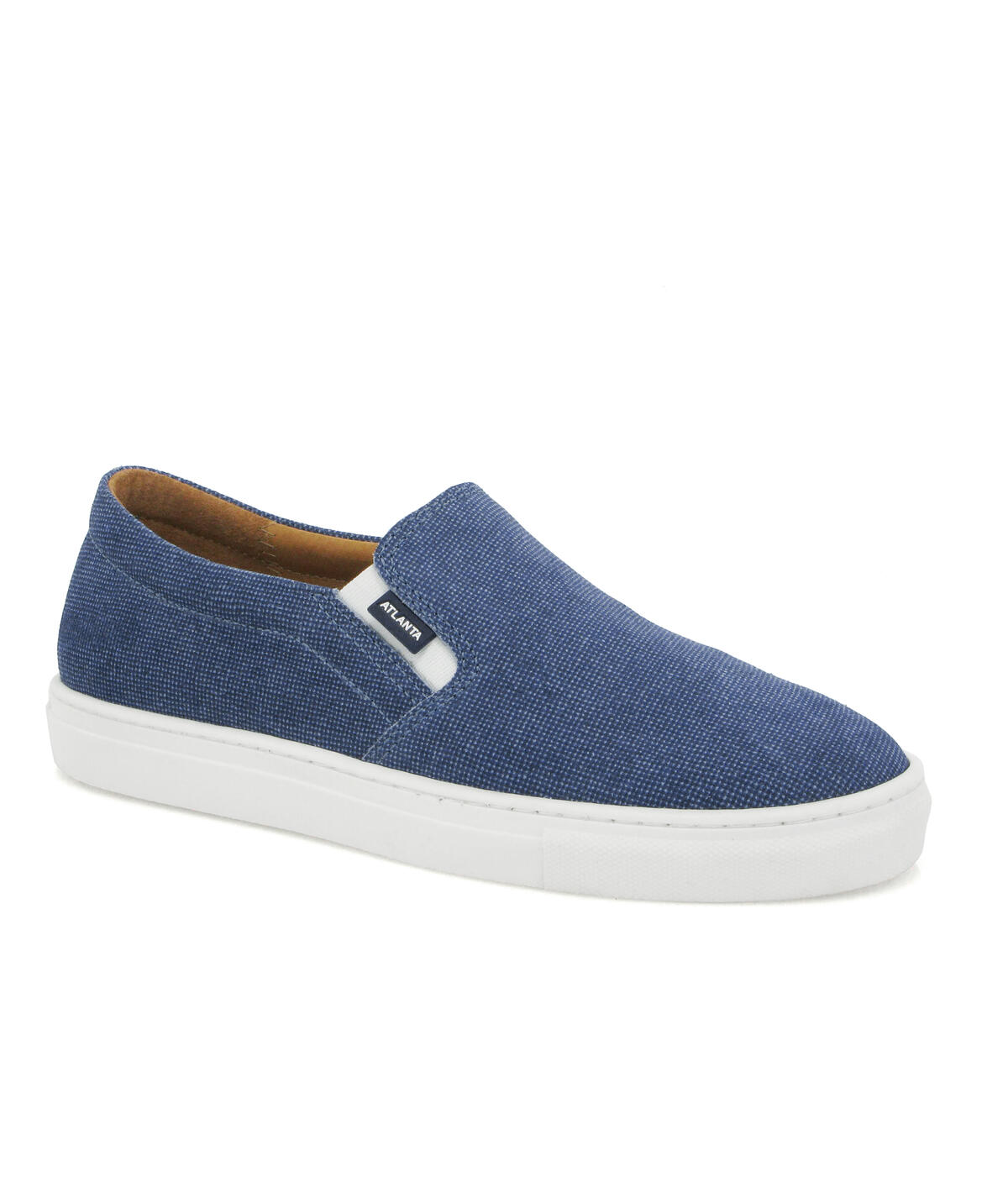Sapatilhas Slip On em Pele Denim Azul-2