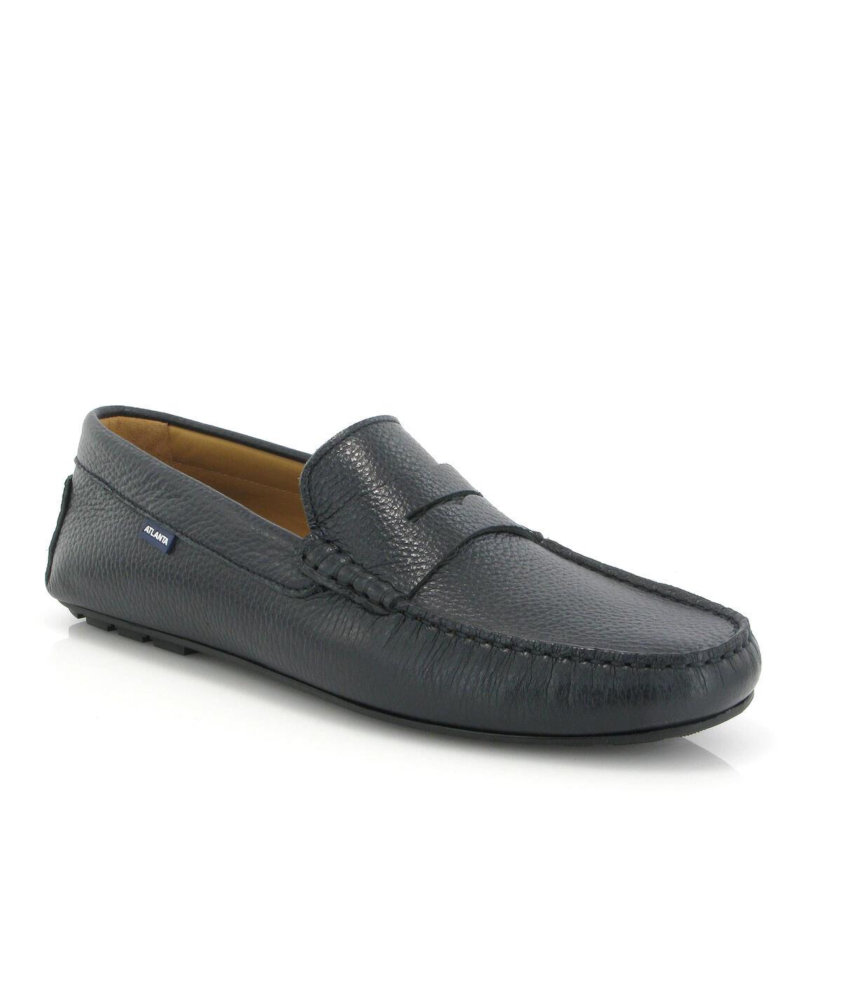 Mocassins City Loafers em Pele Gravada Azul-marinho-2