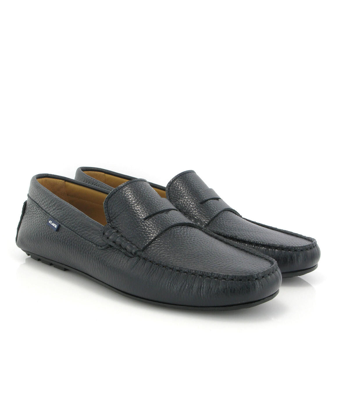 Mocassins City Loafers em Pele Gravada Azul-marinho-3