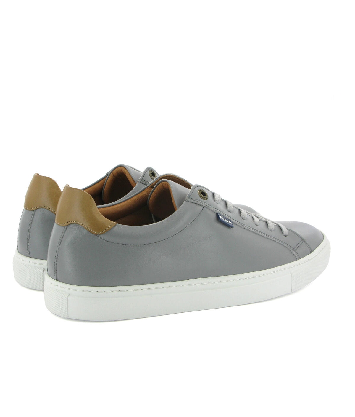 Sapatilhas em Pele Cinzento-3