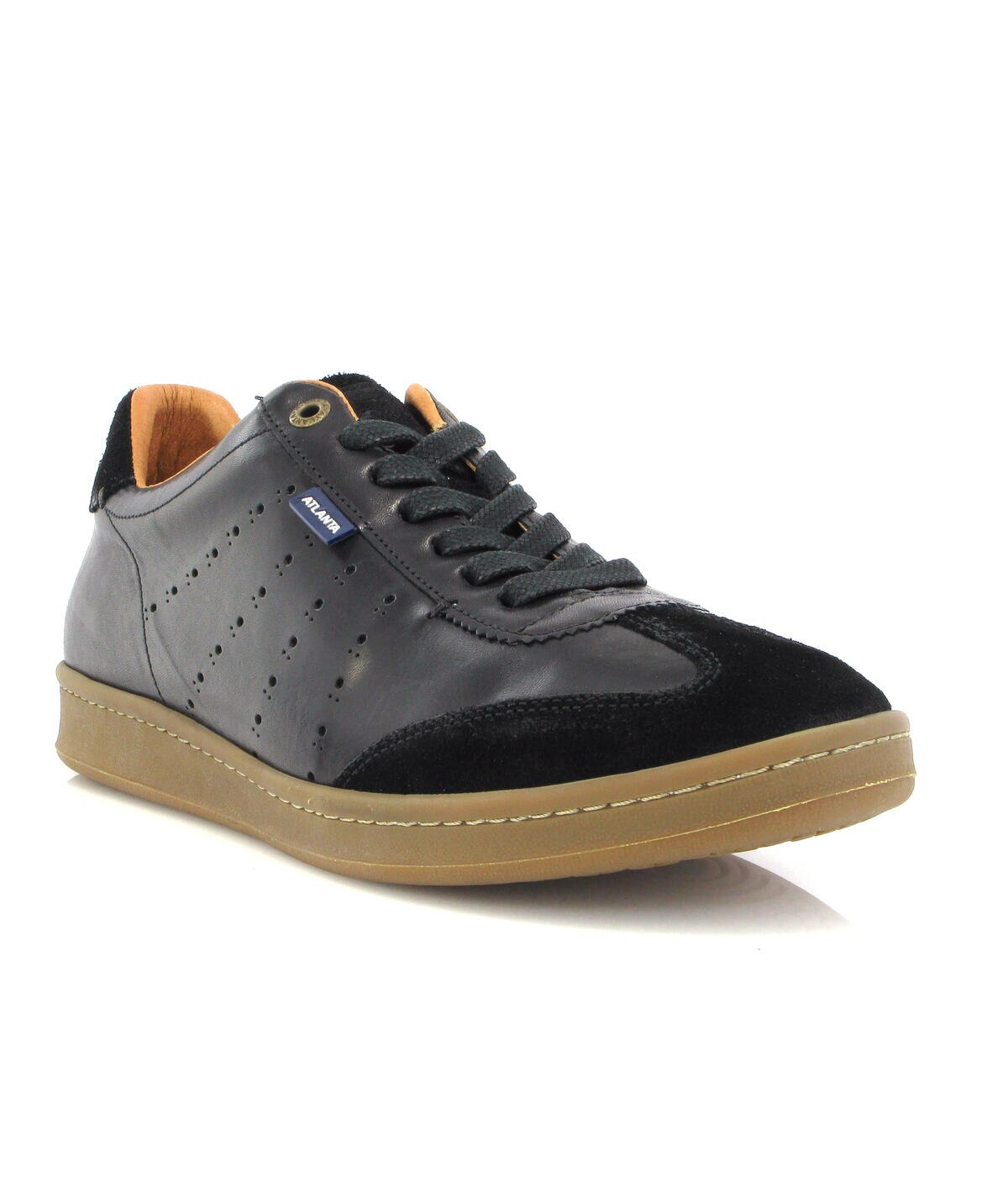 Sapatilhas T-Sneaker em Pele e Camurça Preto-2