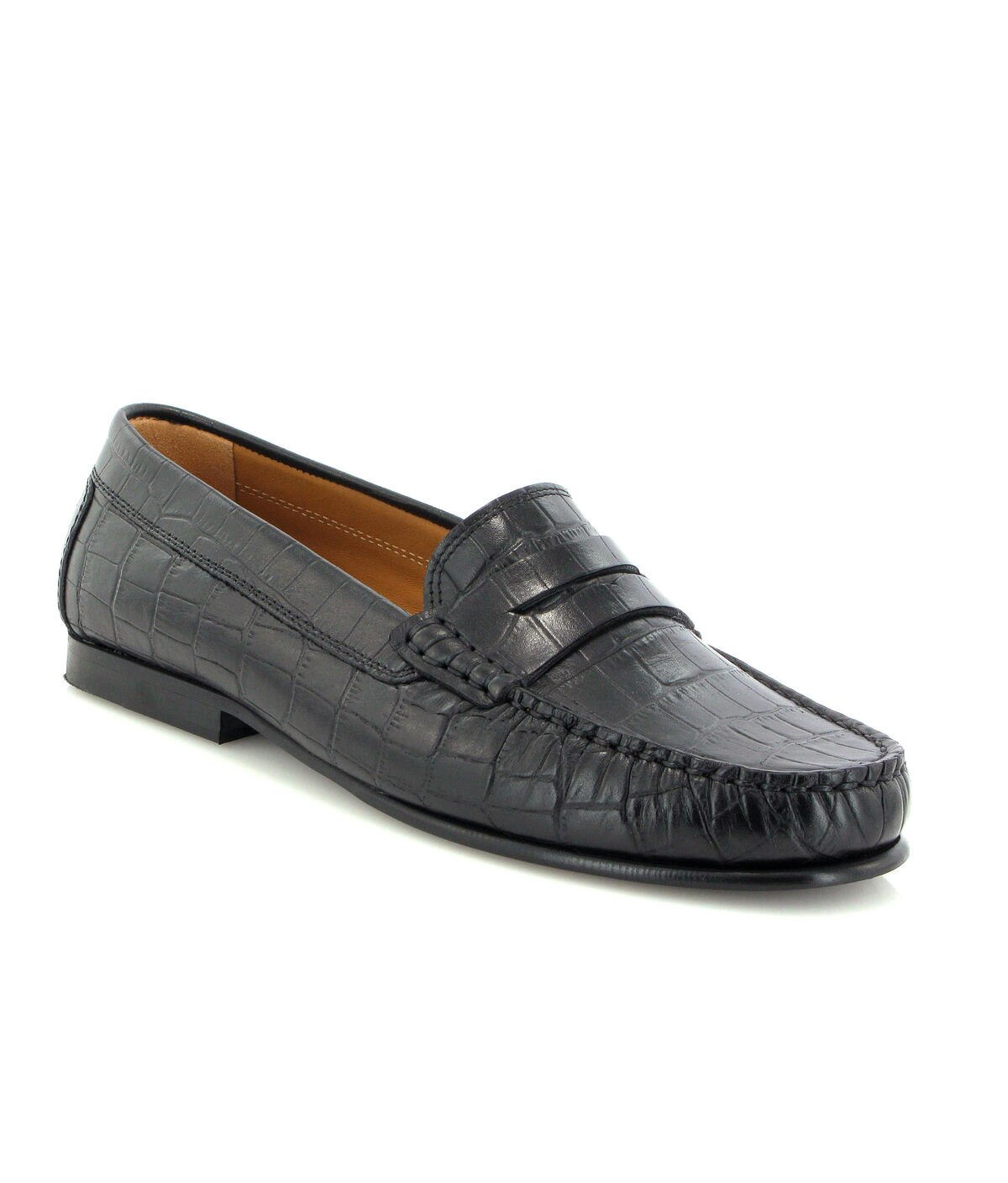 Loafers Yoki em Pele Efeito Croco Preto-2